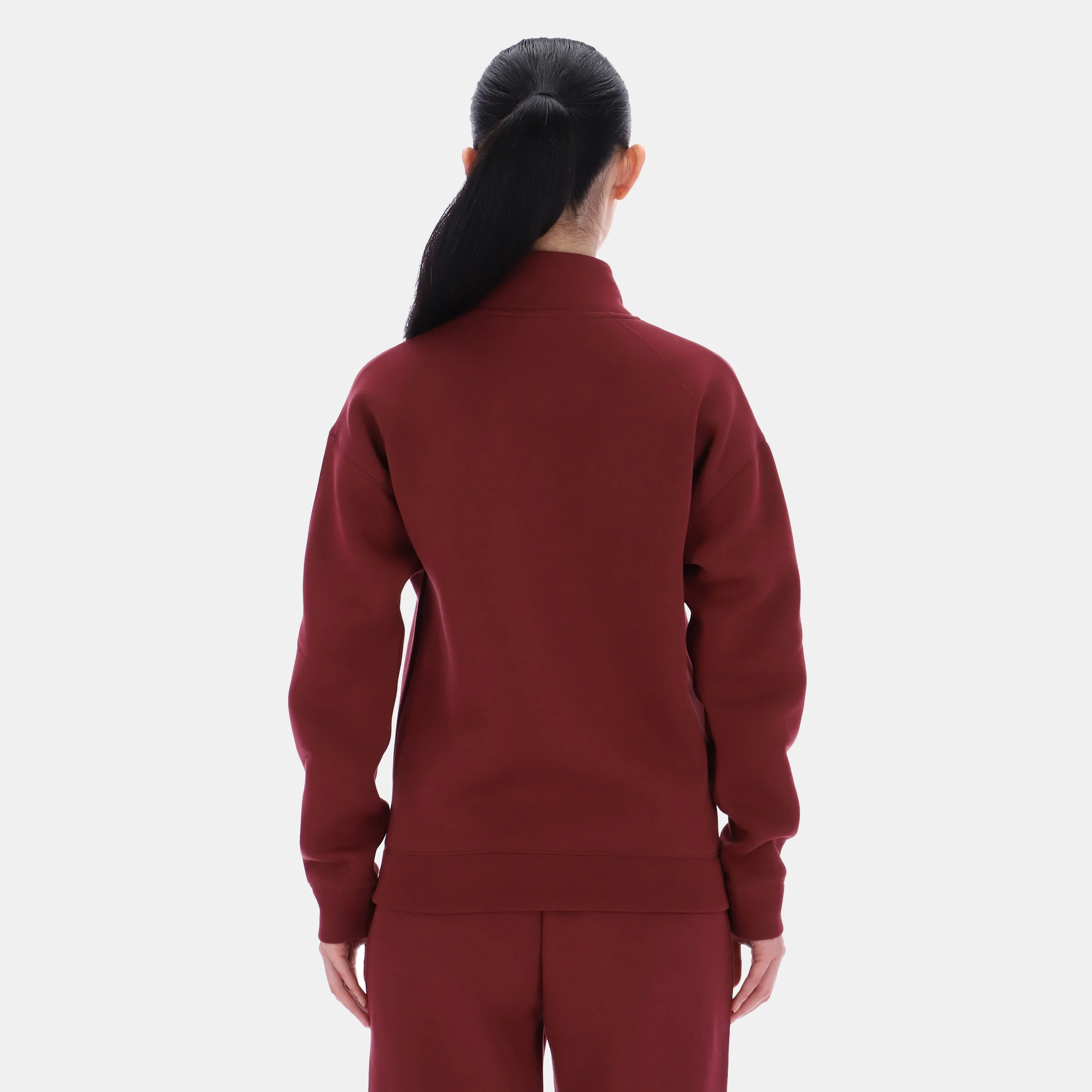 3/4 Zip Overhead Top Classic Burgundy - Image 3