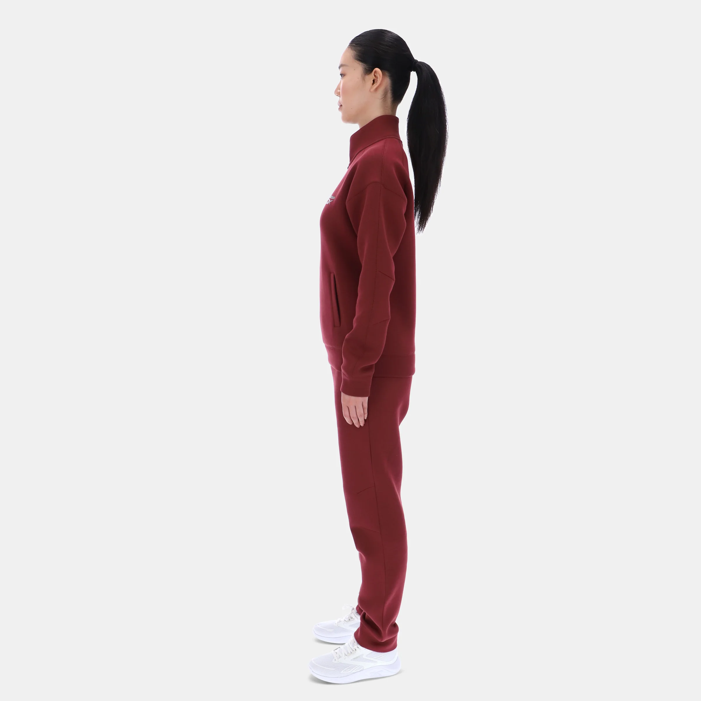 3/4 Zip Overhead Top Classic Burgundy - Image 4