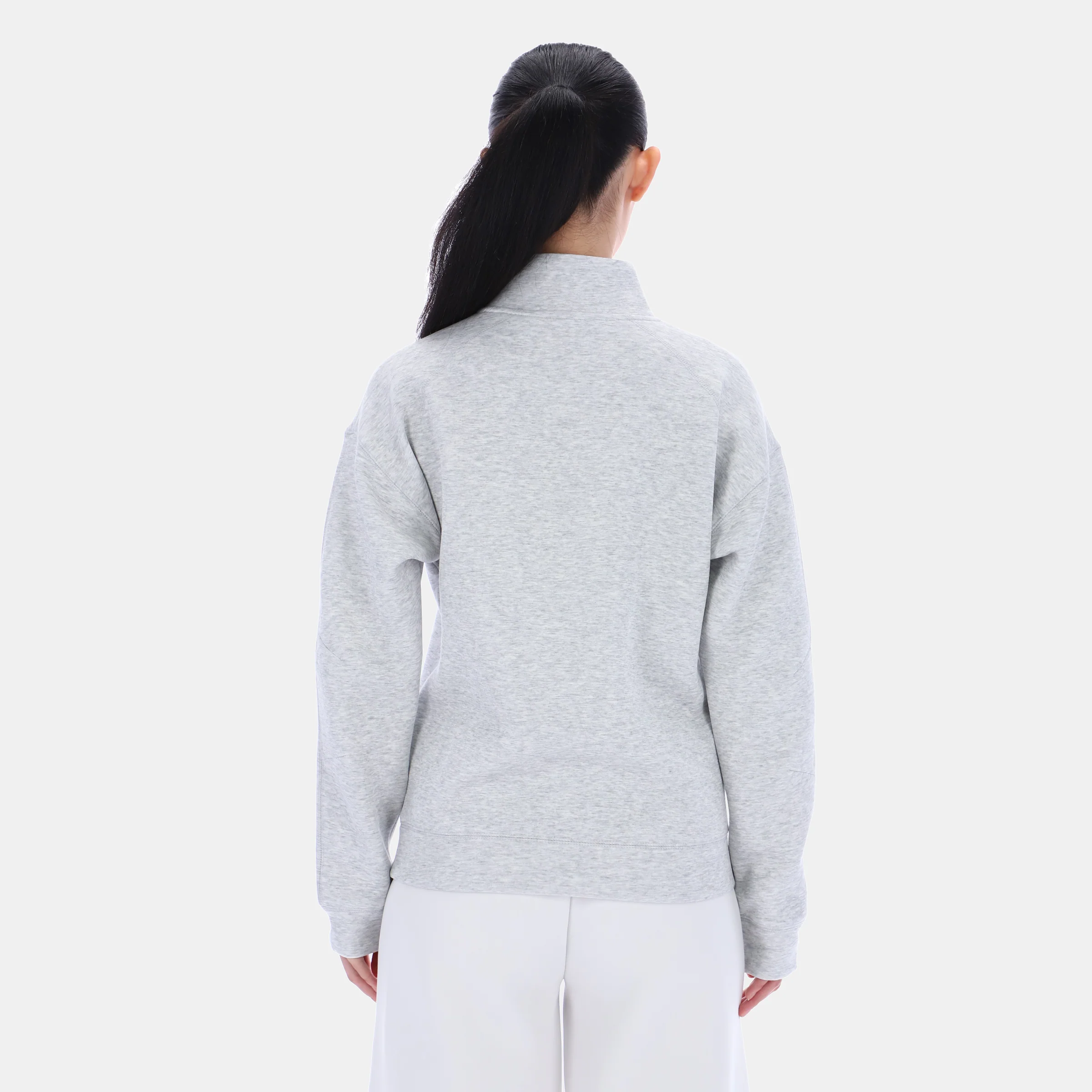 3/4 Zip Overhead Top Silver Marl - Image 4