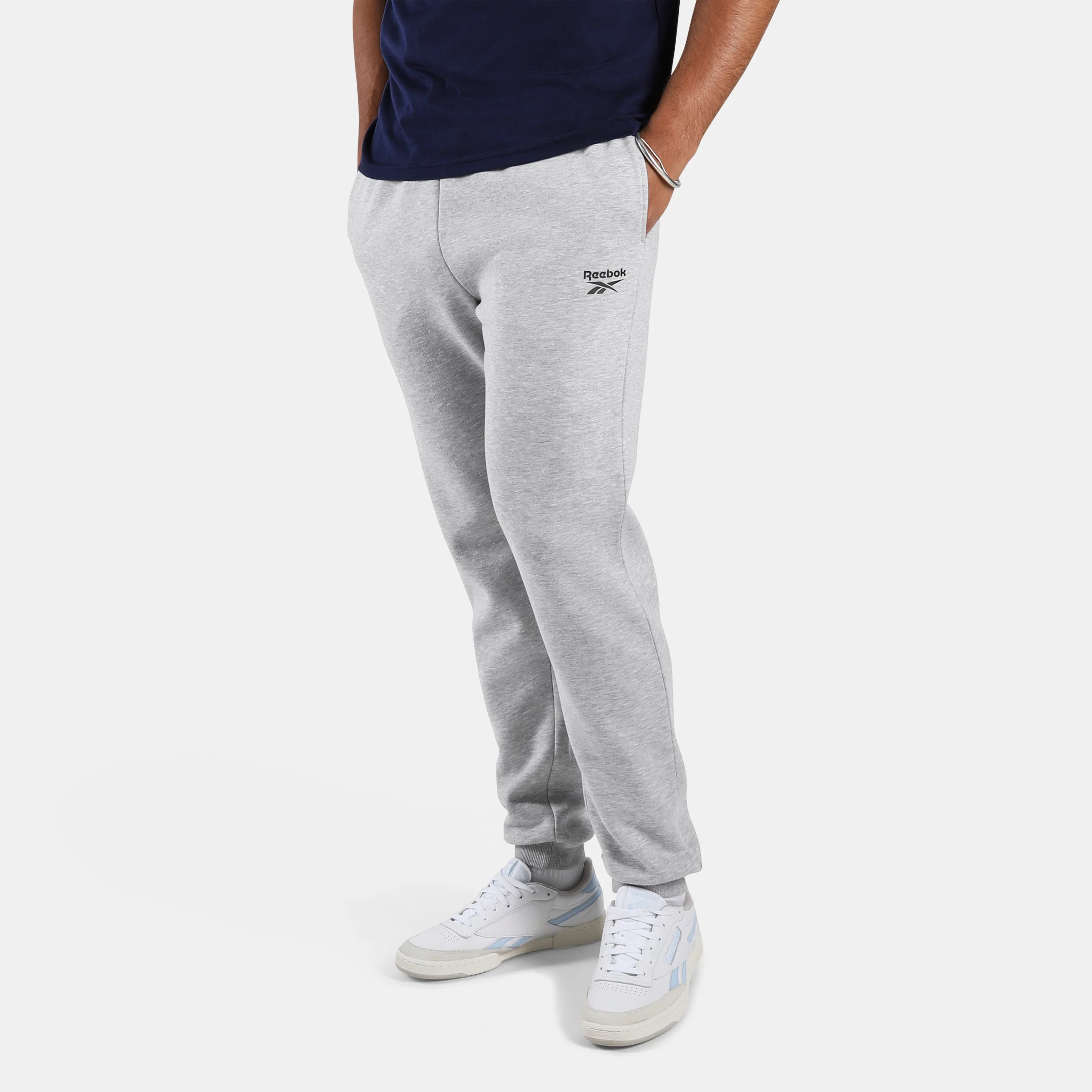 Andre Small Logo Cuffed Pant Light Grey Marl