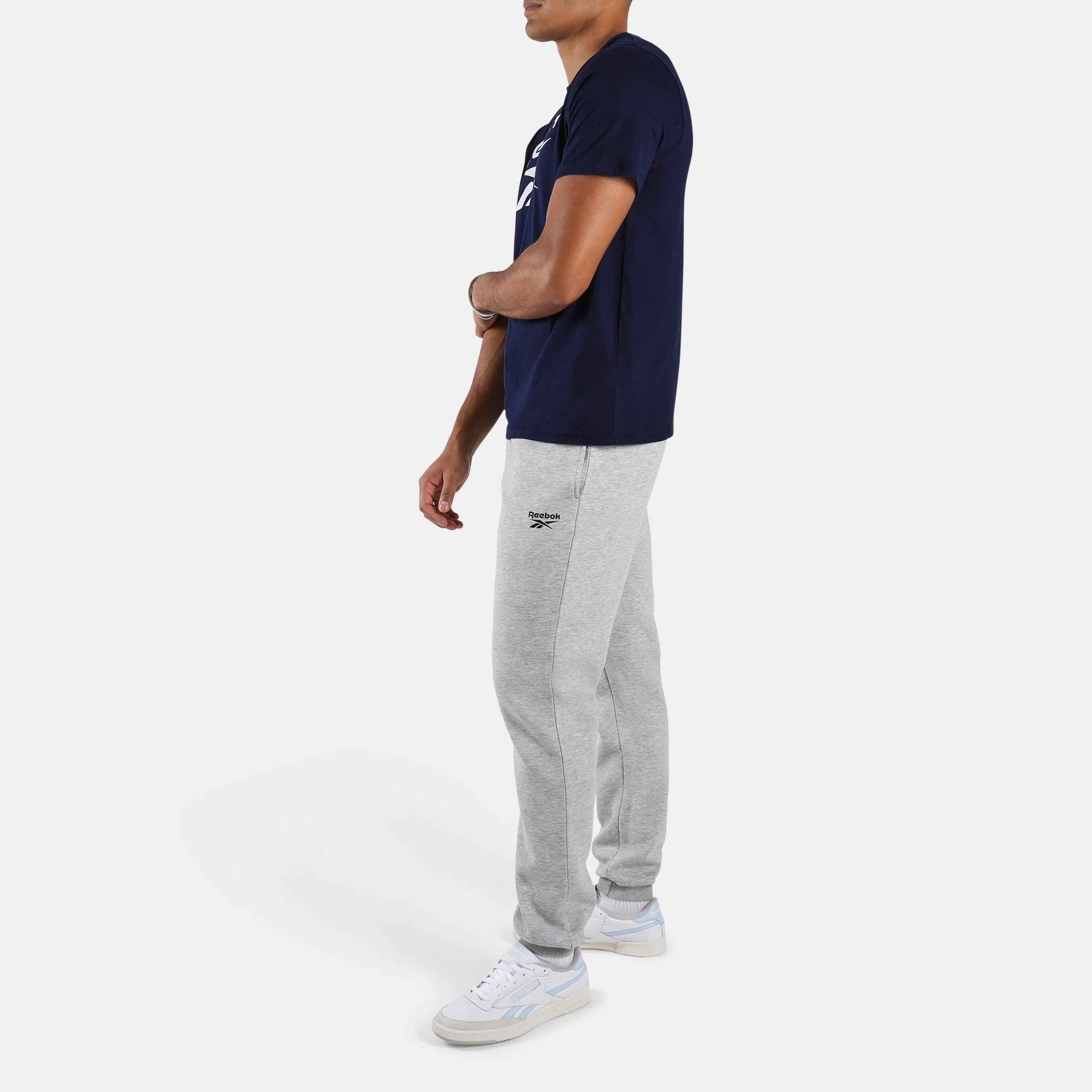Andre Small Logo Cuffed Pant Light Grey Marl - Image 2
