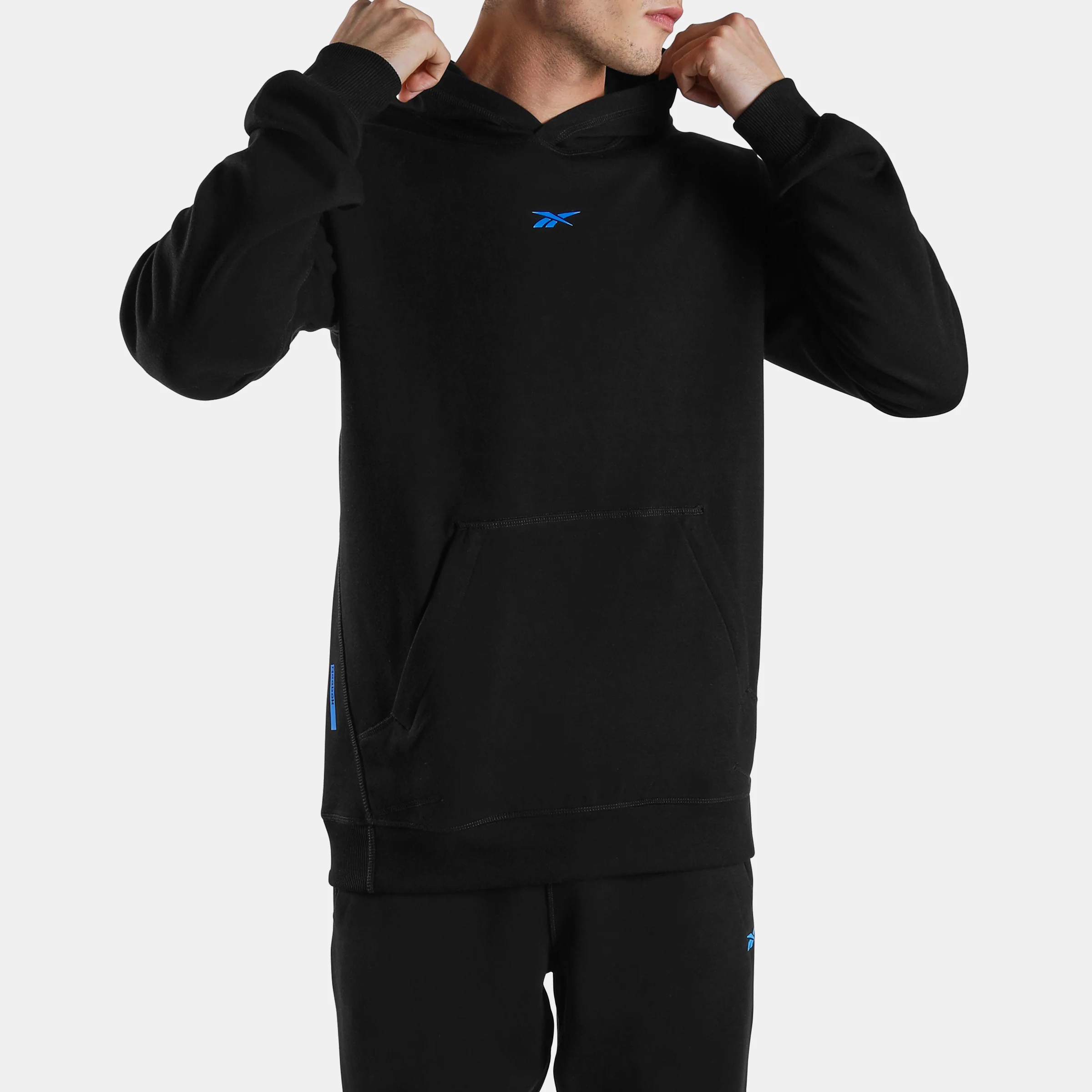 Athlete Doubleknit Hoodie Black/Virtual Blue