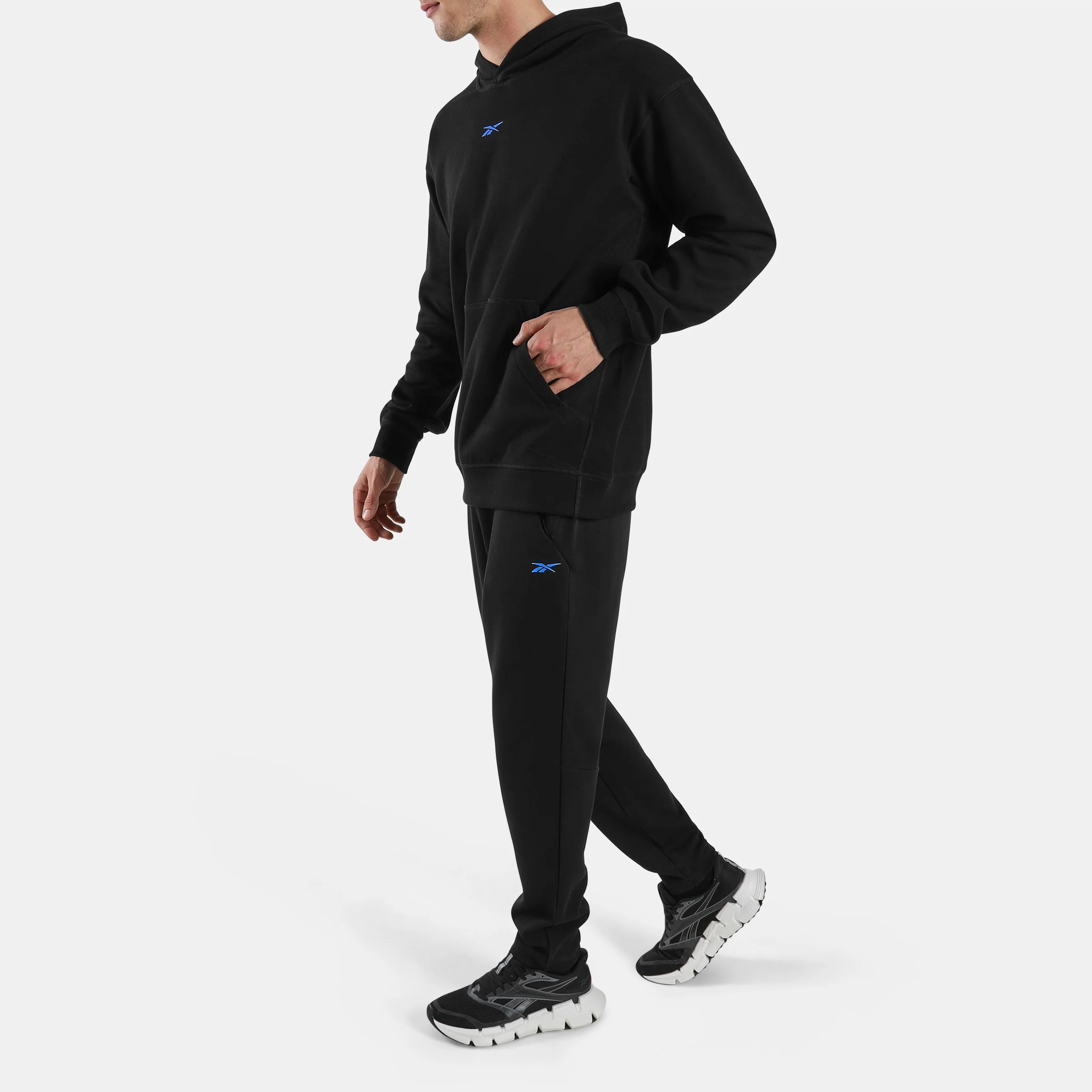 Athlete Doubleknit Hoodie Black/Virtual Blue - Image 2