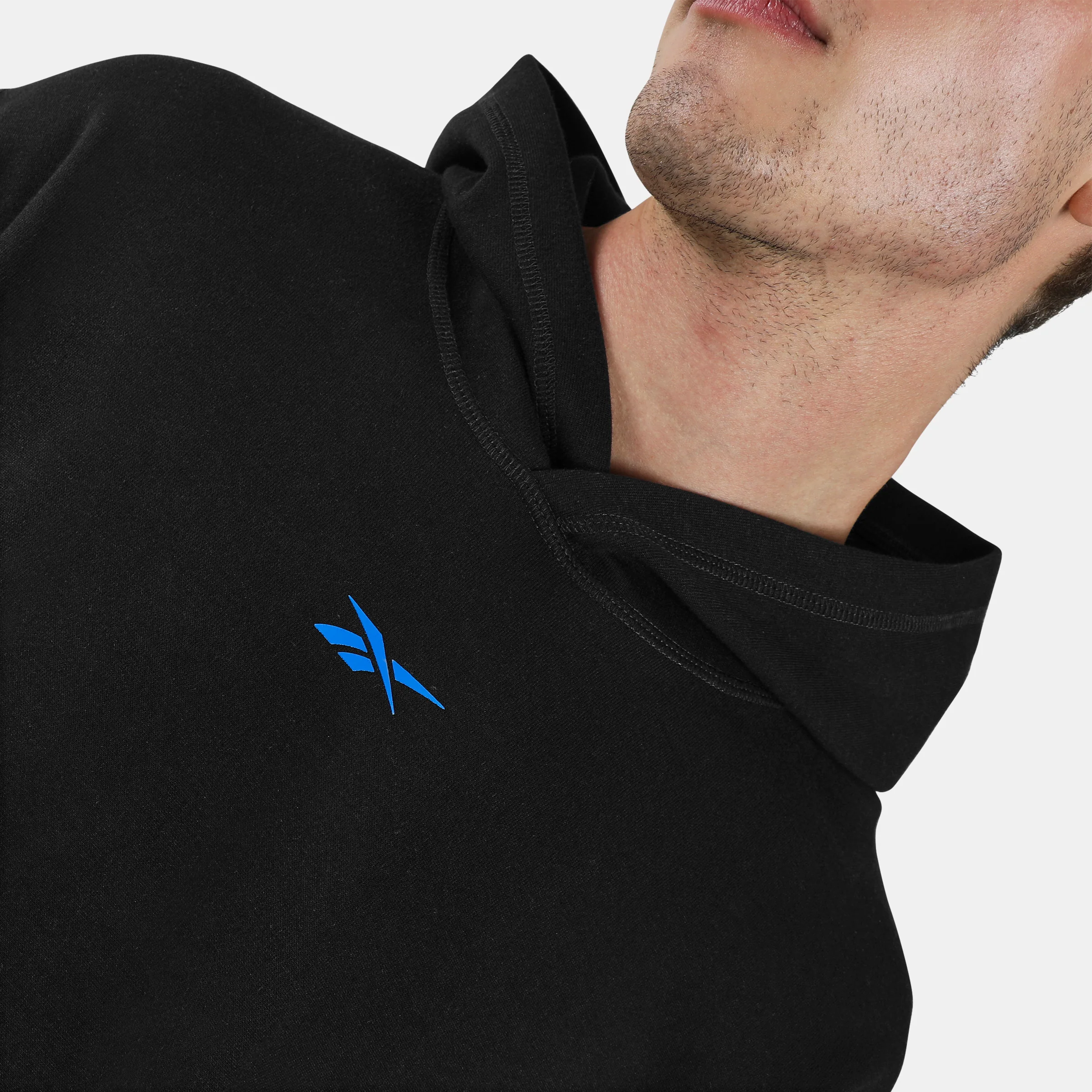 Athlete Doubleknit Hoodie Black/Virtual Blue - Image 4