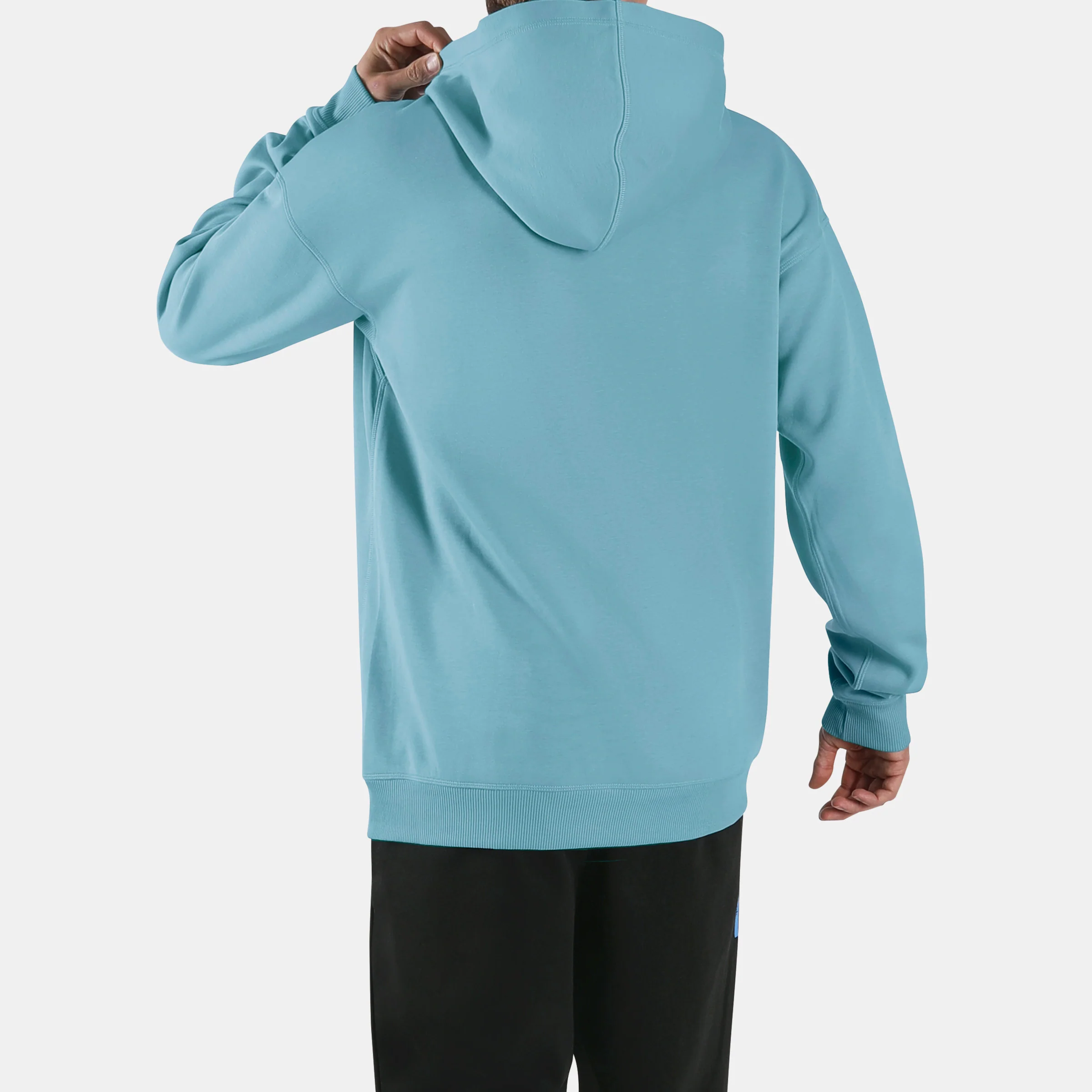 Athlete Doubleknit Hoodie Warped Blue/Sport Citrus - Image 3