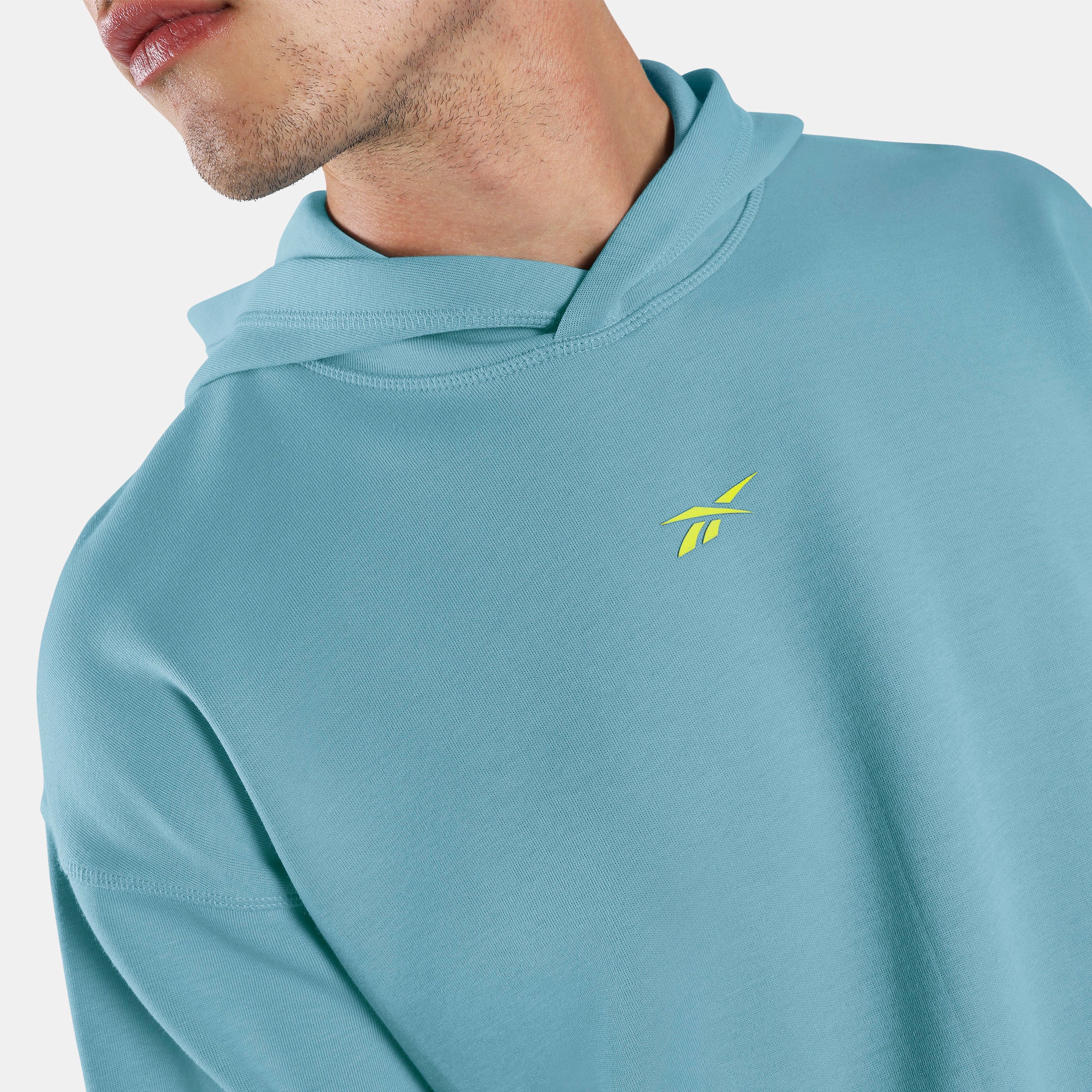 Athlete Doubleknit Hoodie Warped Blue/Sport Citrus - Image 4