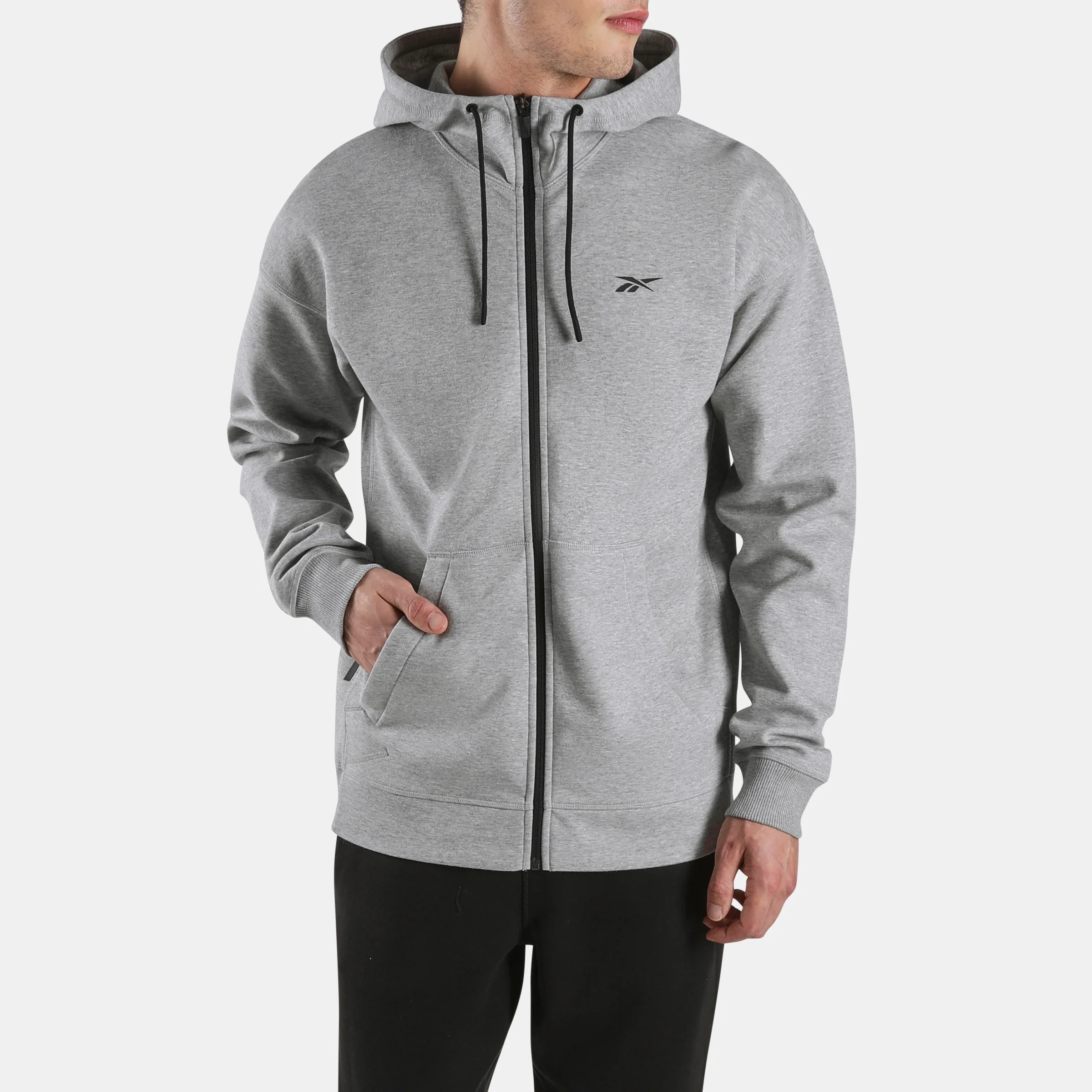 Athlete Doubleknt Fullzip Hood Grey Marl