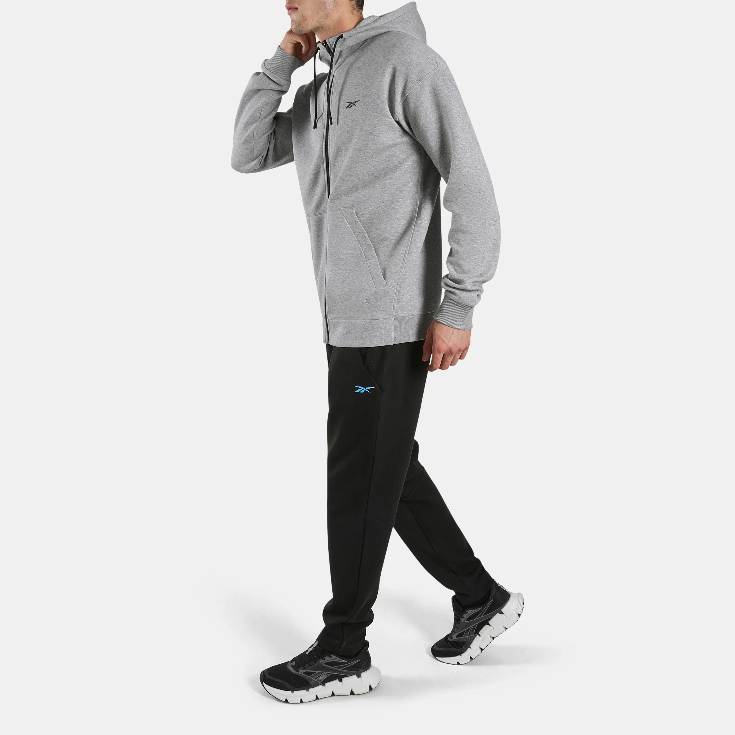 Athlete Doubleknt Fullzip Hood Grey Marl - Image 2