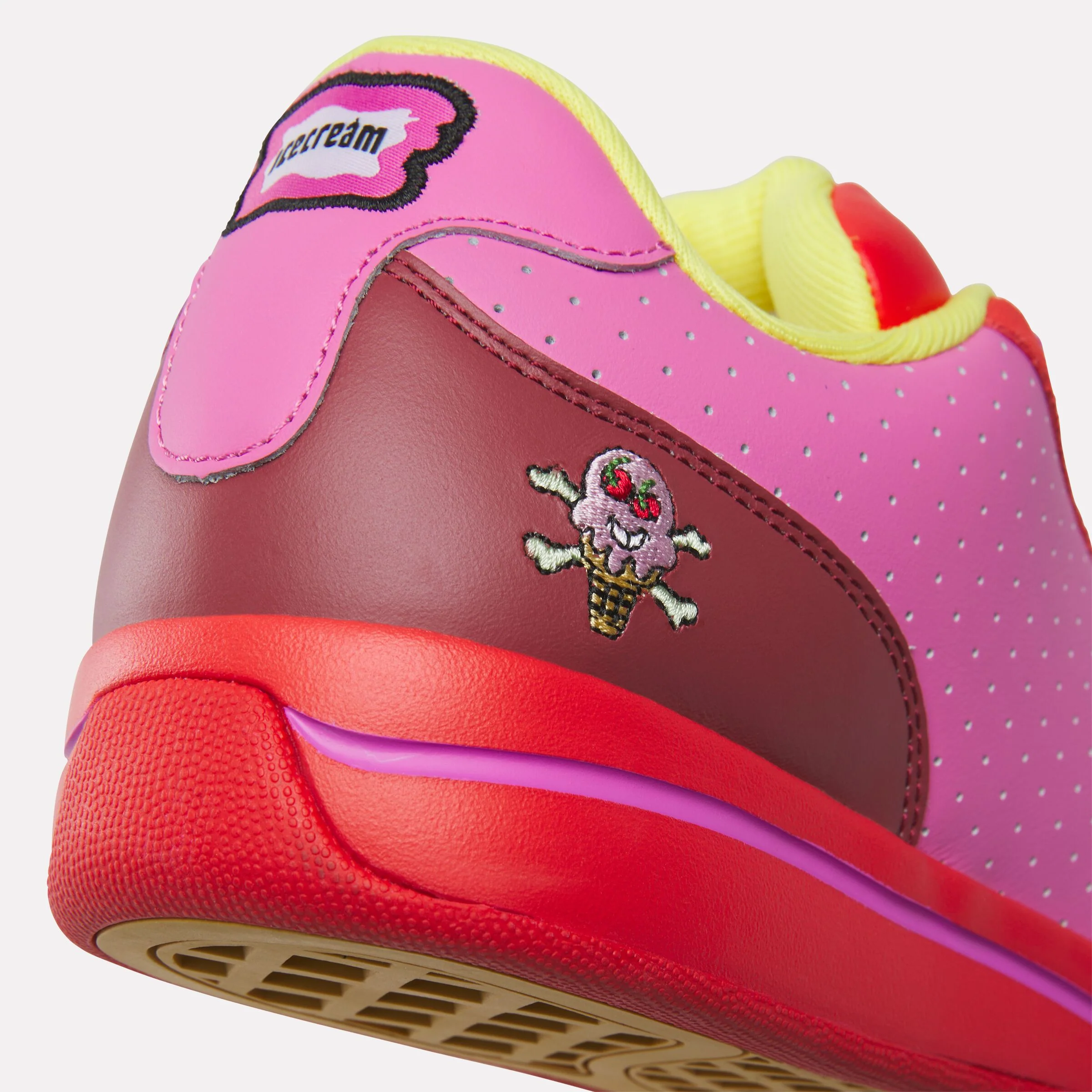 Reebok X Bbc Board Flip Skate Shoes Red/Pink/Yellow - Image 3