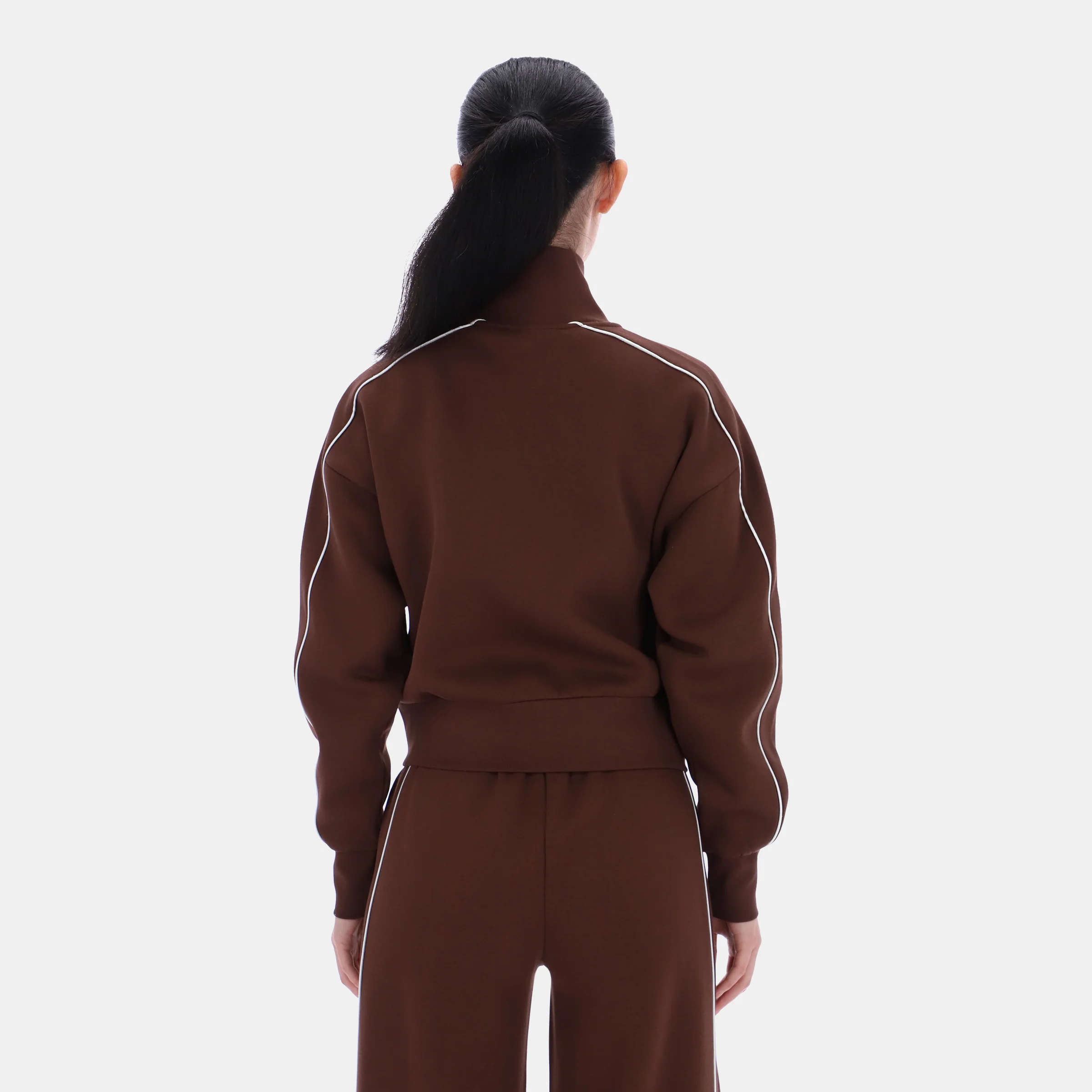 Brooklyn Cropped Bomber Jacket Campus Brown - Image 3
