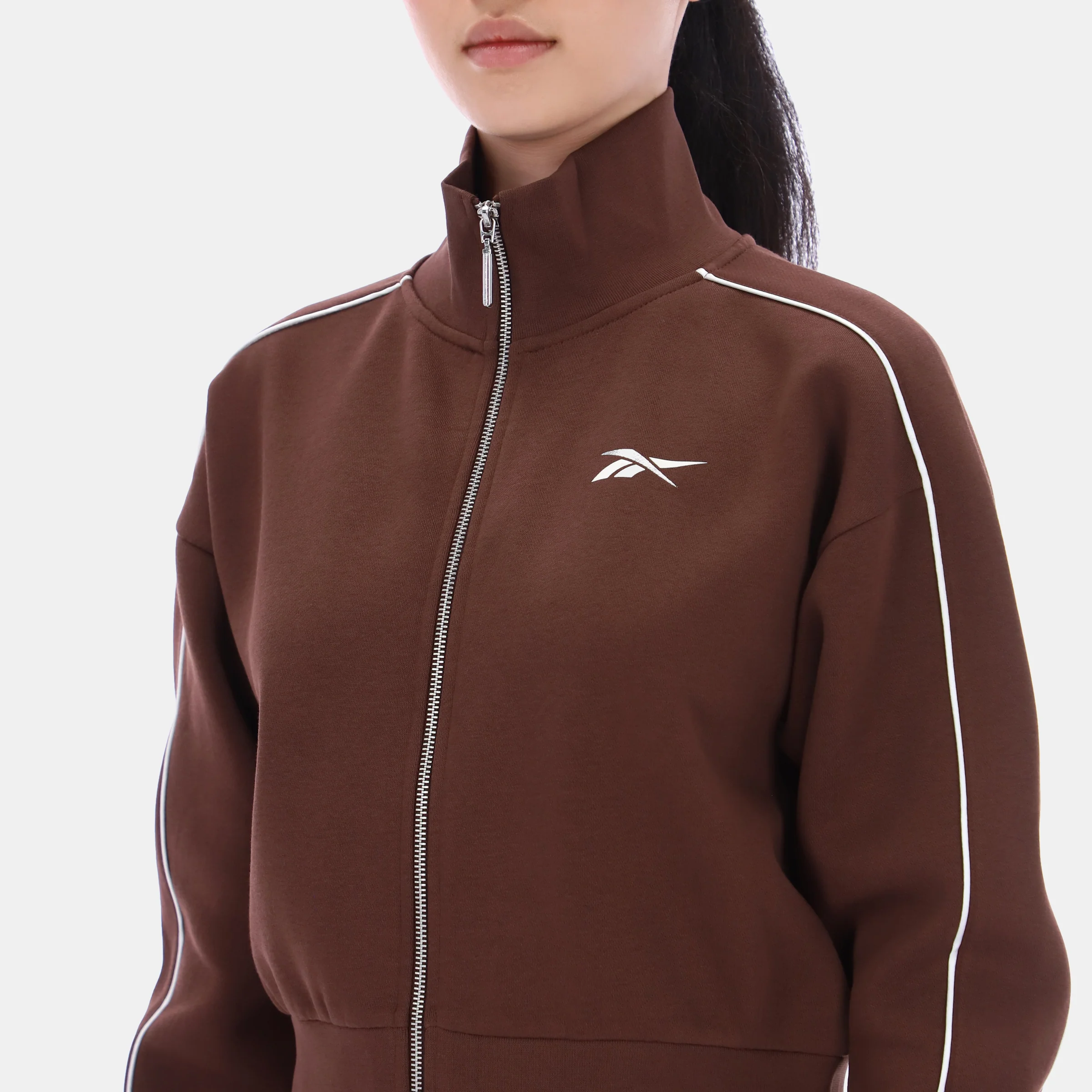 Brooklyn Cropped Bomber Jacket Campus Brown - Image 5