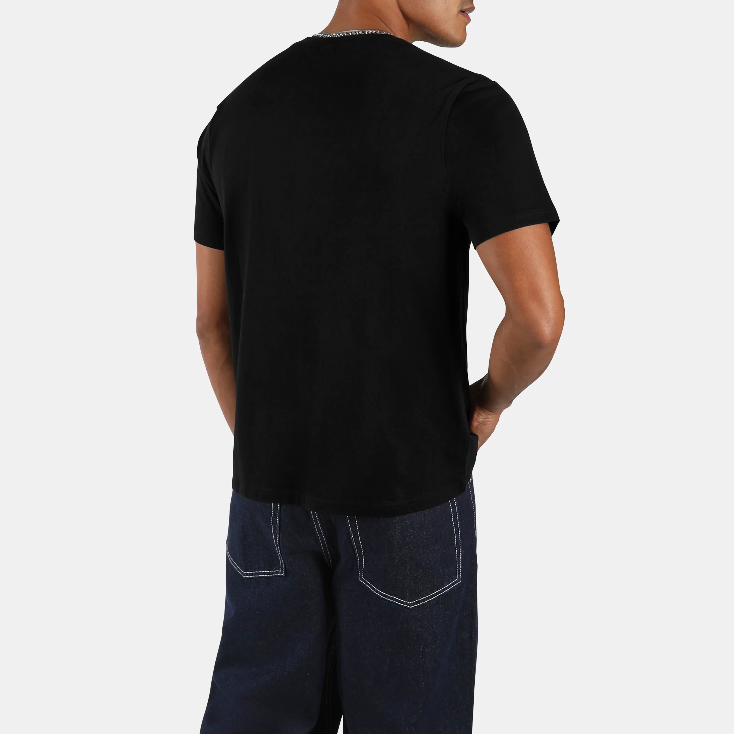 Chad Big Logo Crew Neck Ss Tee Black - Image 3