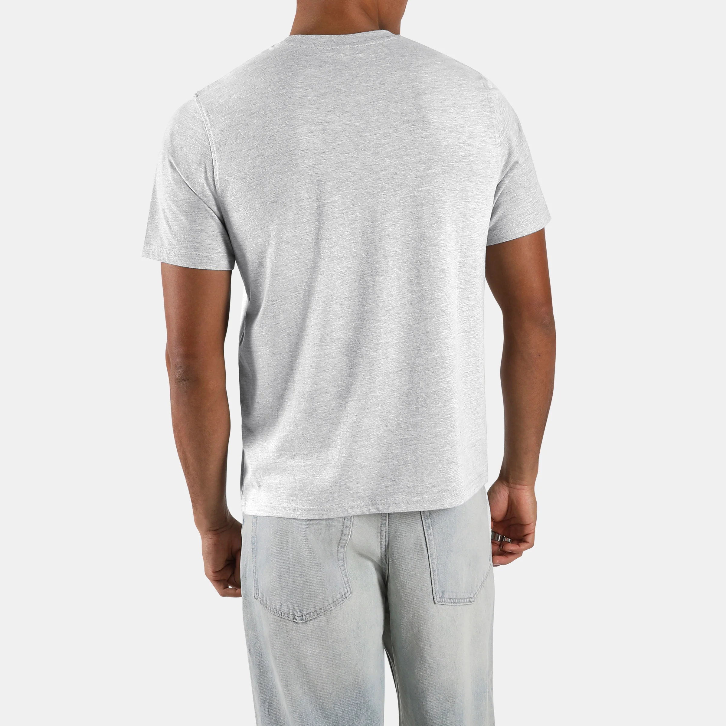Chad Big Logo Crew Neck Ss Tee Light Grey Marl - Image 3