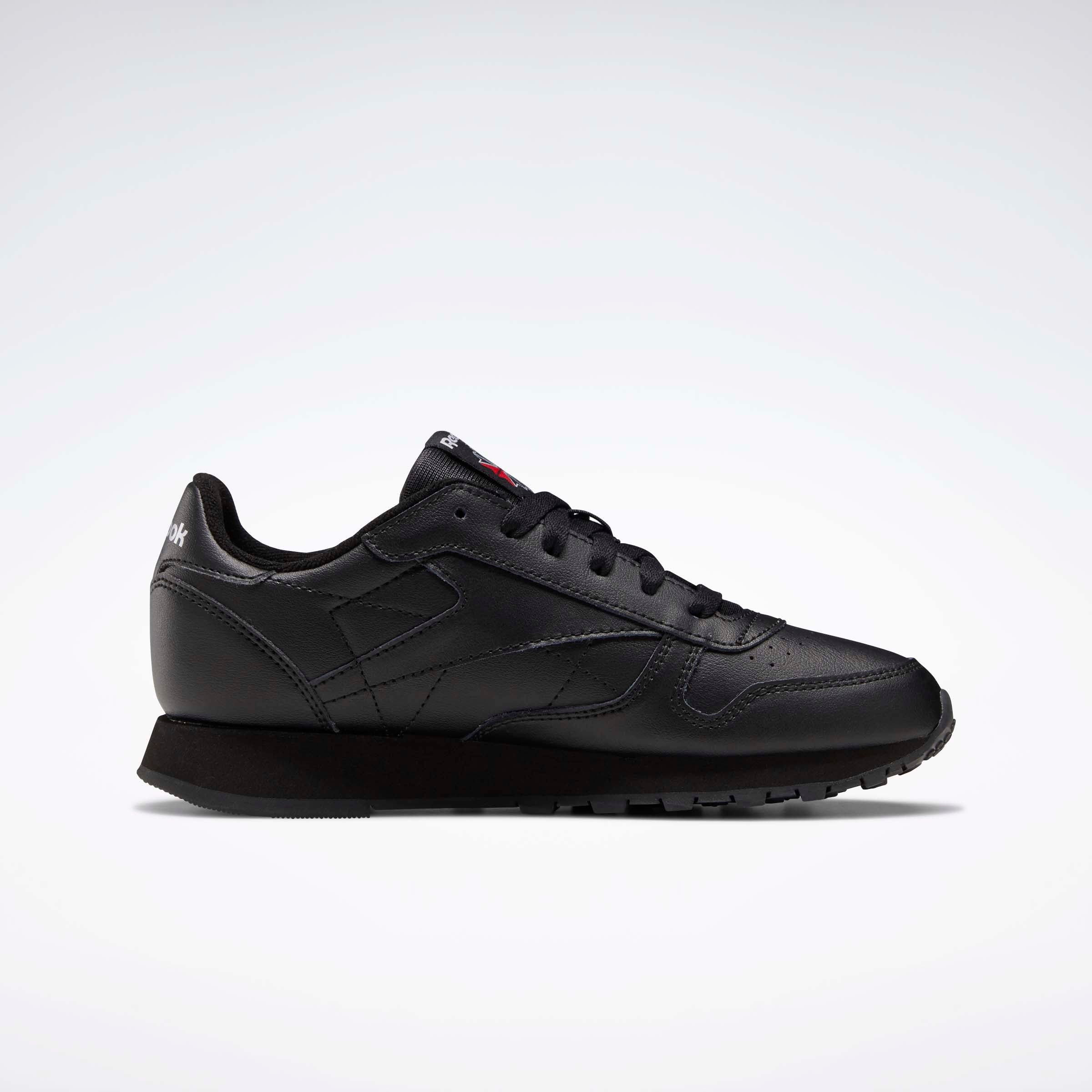 Classic Leather Shoes - Big Kids Black/Black/Black - Image 3