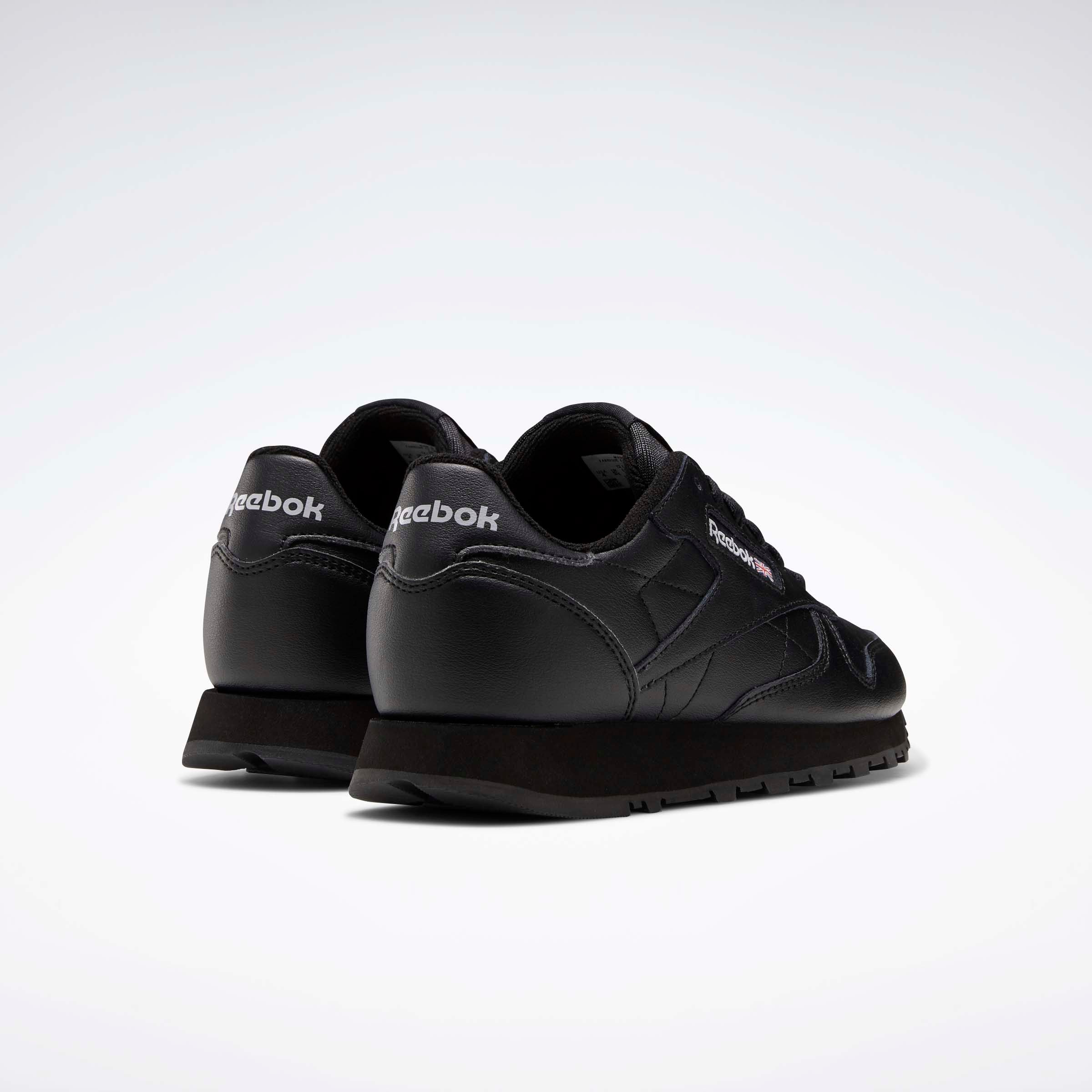 Classic Leather Shoes - Big Kids Black/Black/Black - Image 4