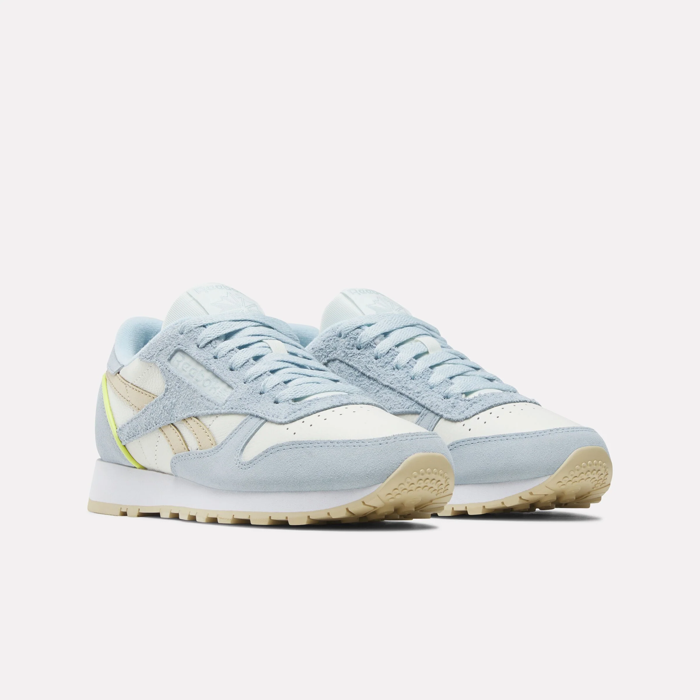Classic Leather Women's Iceblue/Chalk/Sportcitrus - Image 2