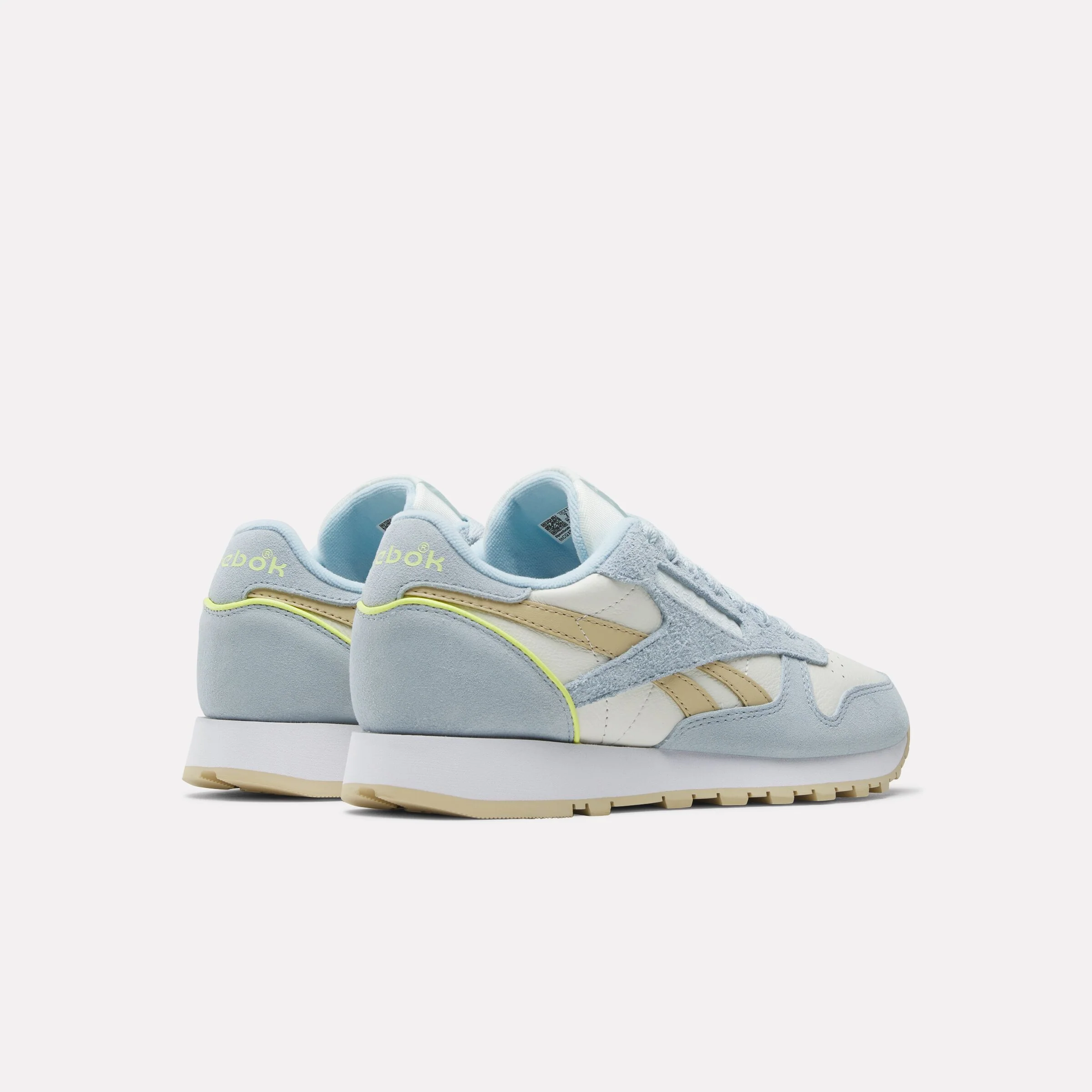 Classic Leather Women's Iceblue/Chalk/Sportcitrus - Image 3