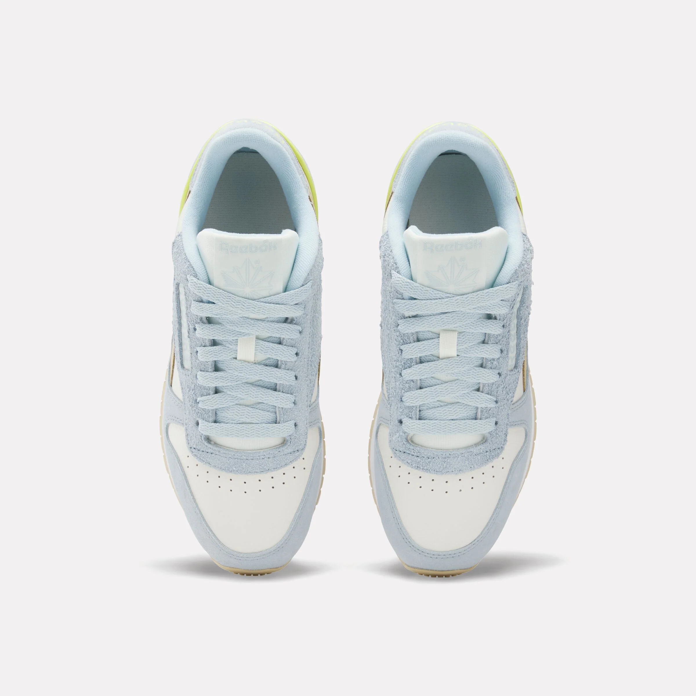 Classic Leather Women's Iceblue/Chalk/Sportcitrus - Image 4