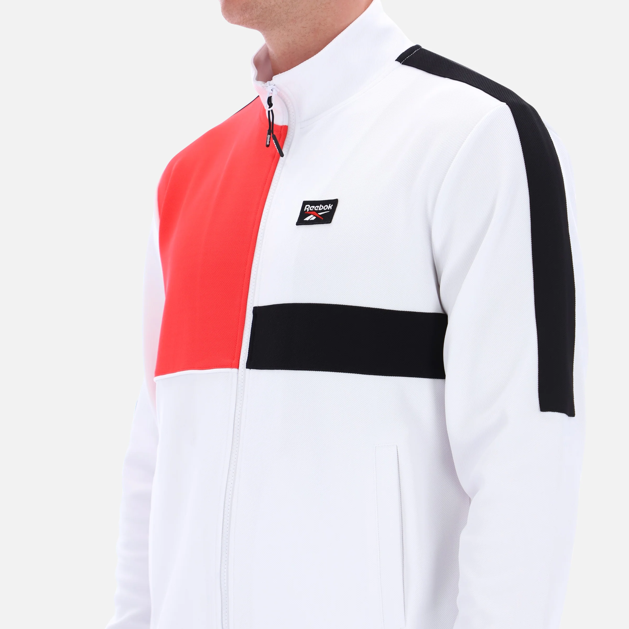 Colour Block Track Jacket White - Image 4