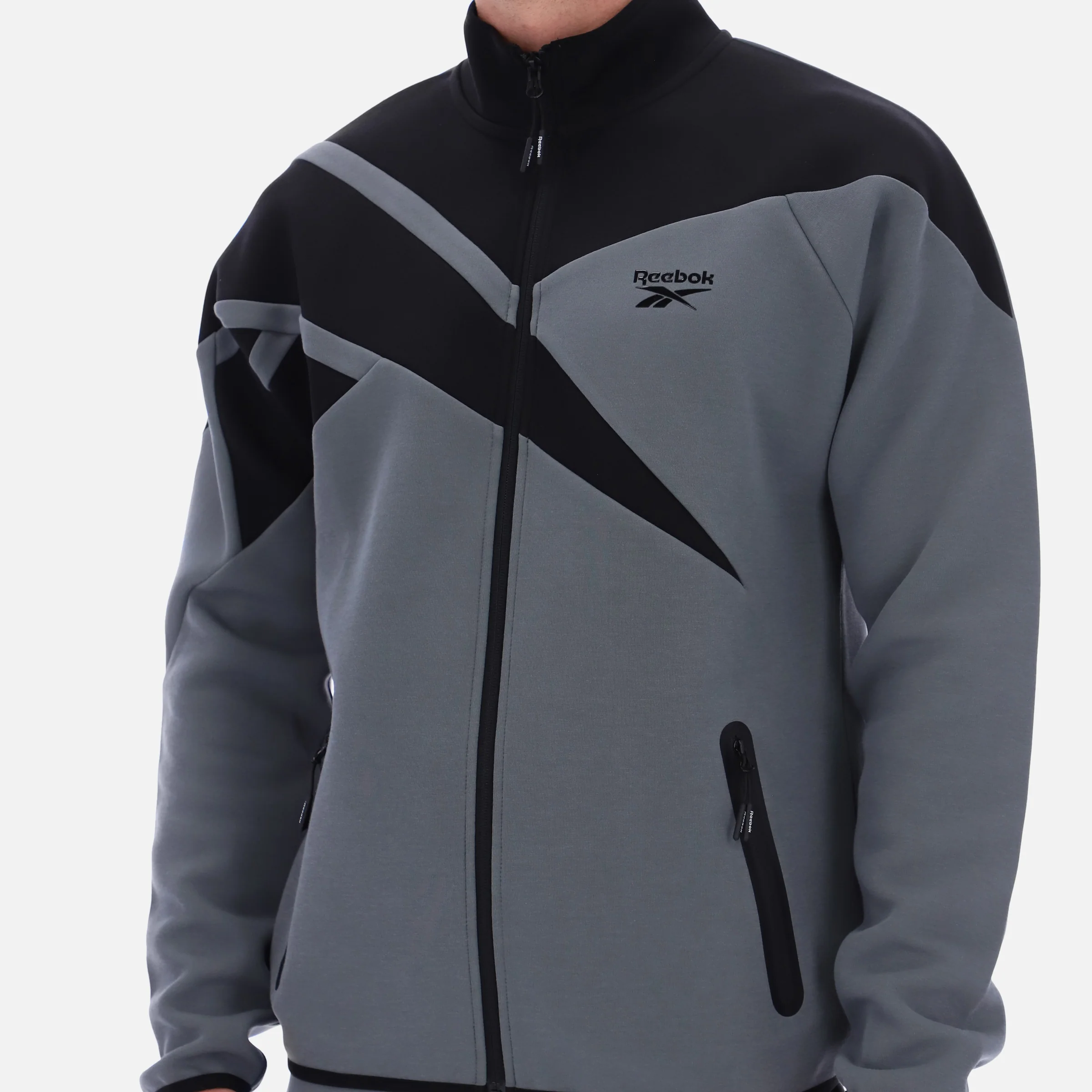 Contrast Funnelneck Jacket Grey/Black - Image 3