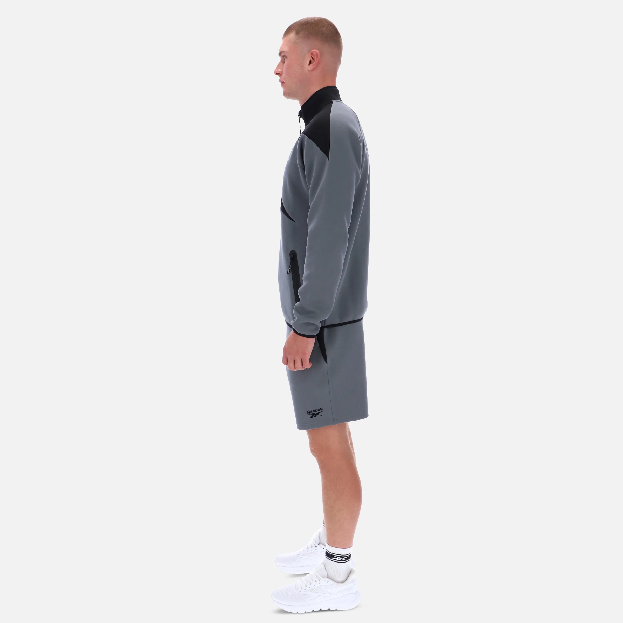 Contrast Funnelneck Jacket Grey/Black - Image 5