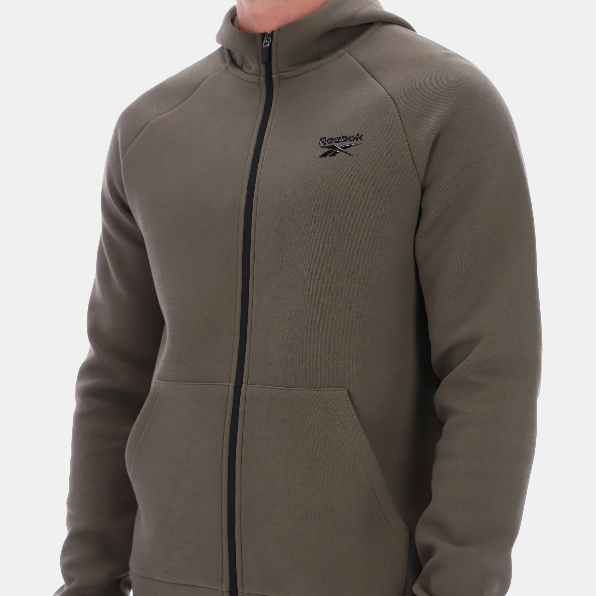 Core Zip Through Hoody Army Green - Image 3