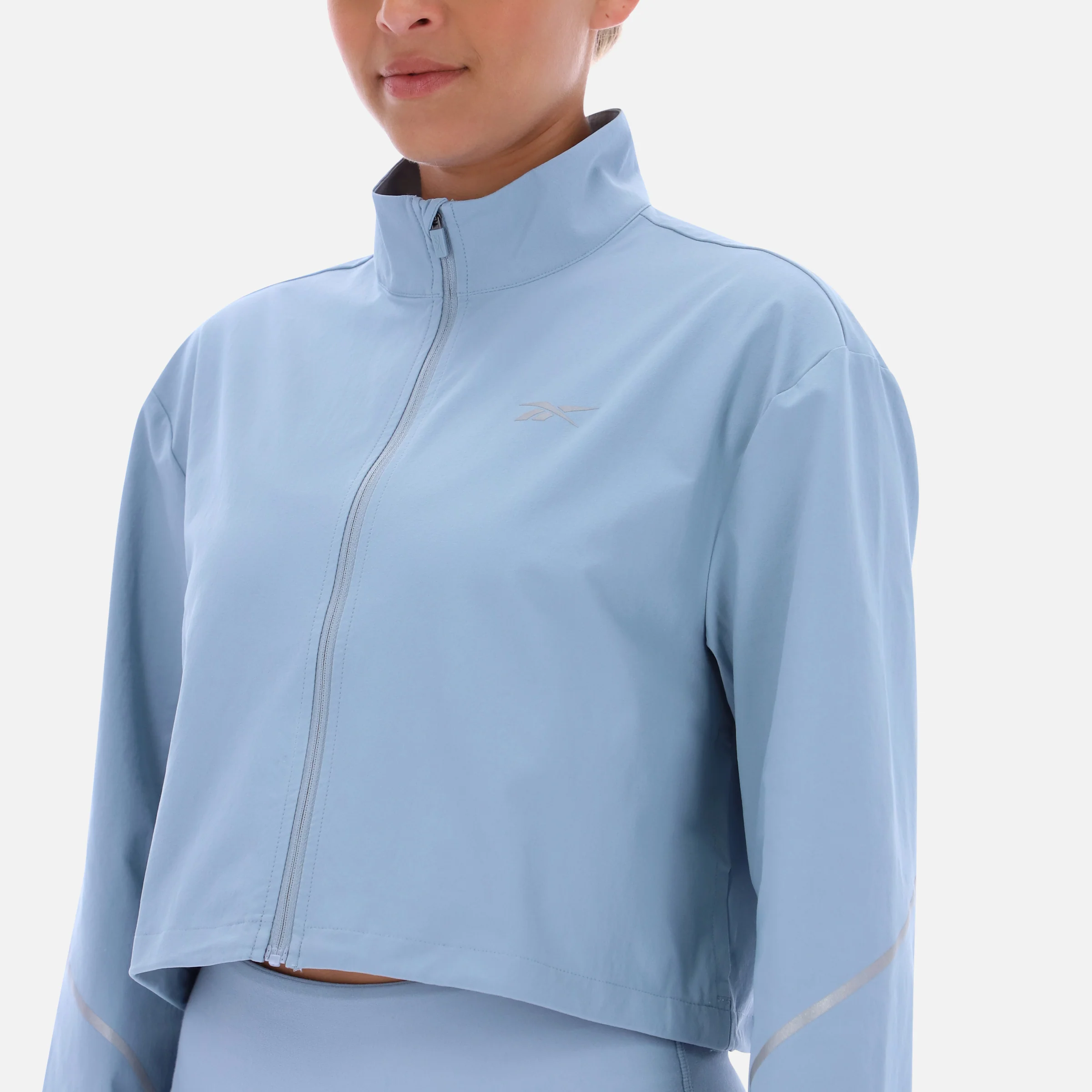 Cropped 1/4 Zip Windbreaker Leisure Blue - Image 3