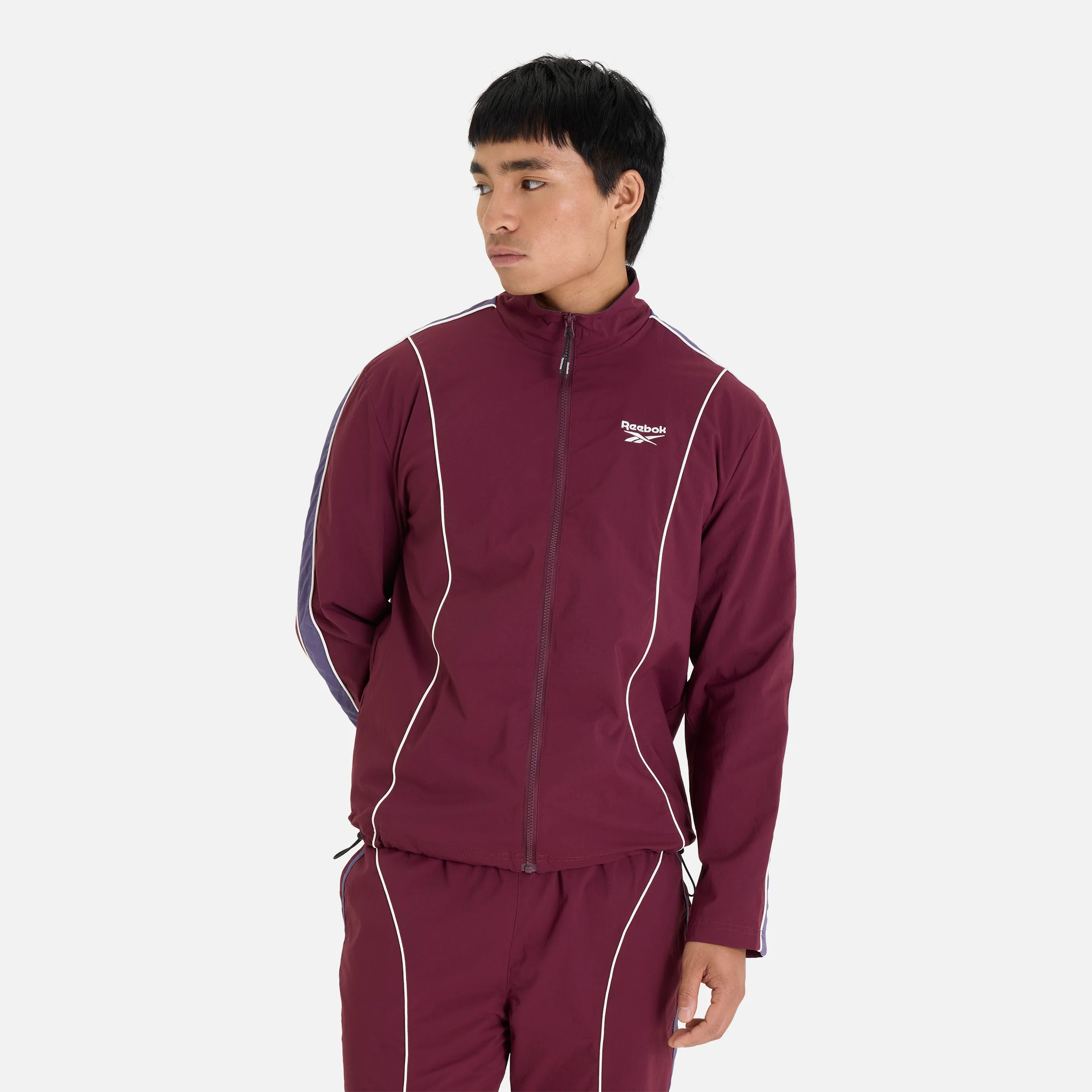 Cut And Sew Track Jacket  Black Cherry - Image 2