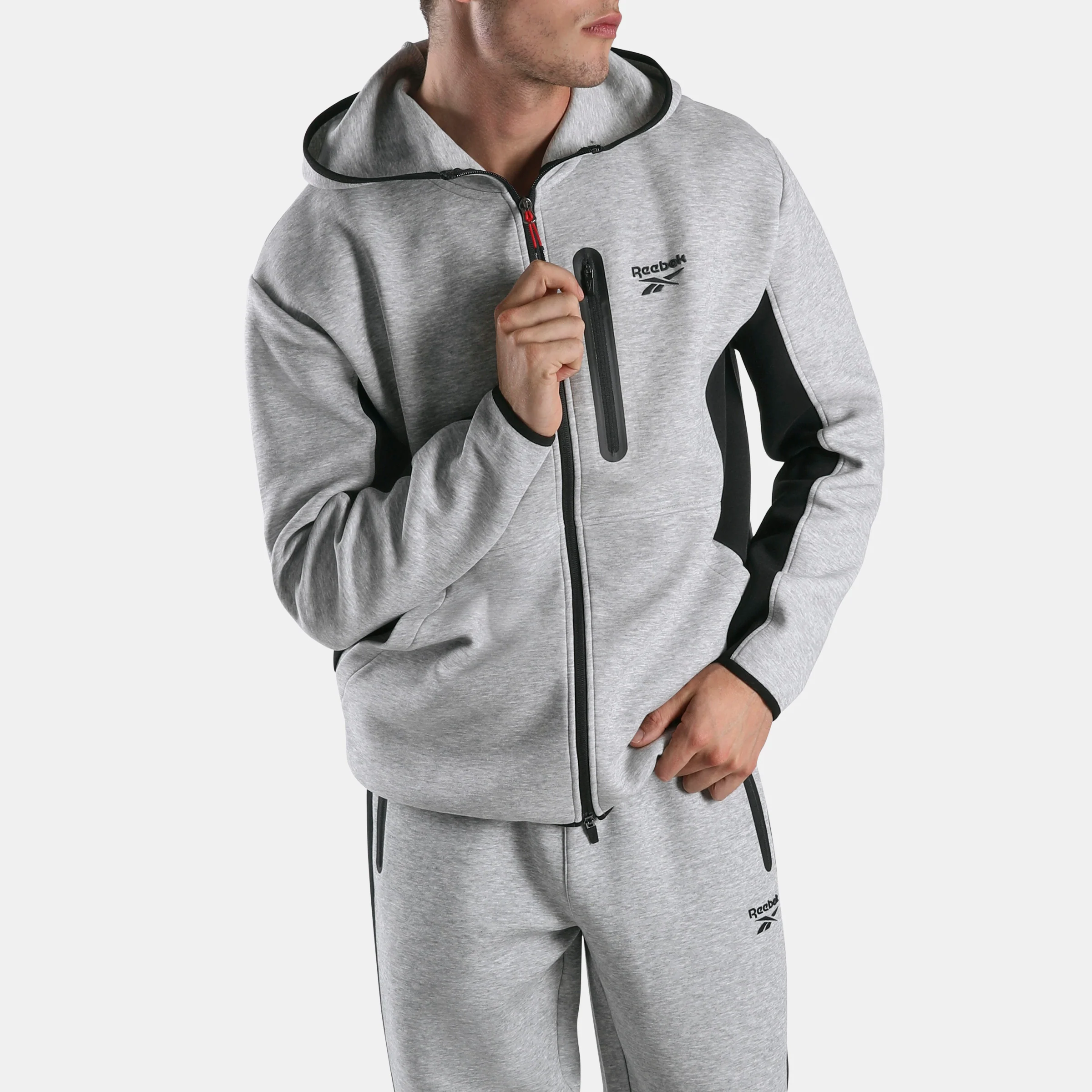 Dreamblend Spacer Fullzip Hood Athletic Grey Marl/Black