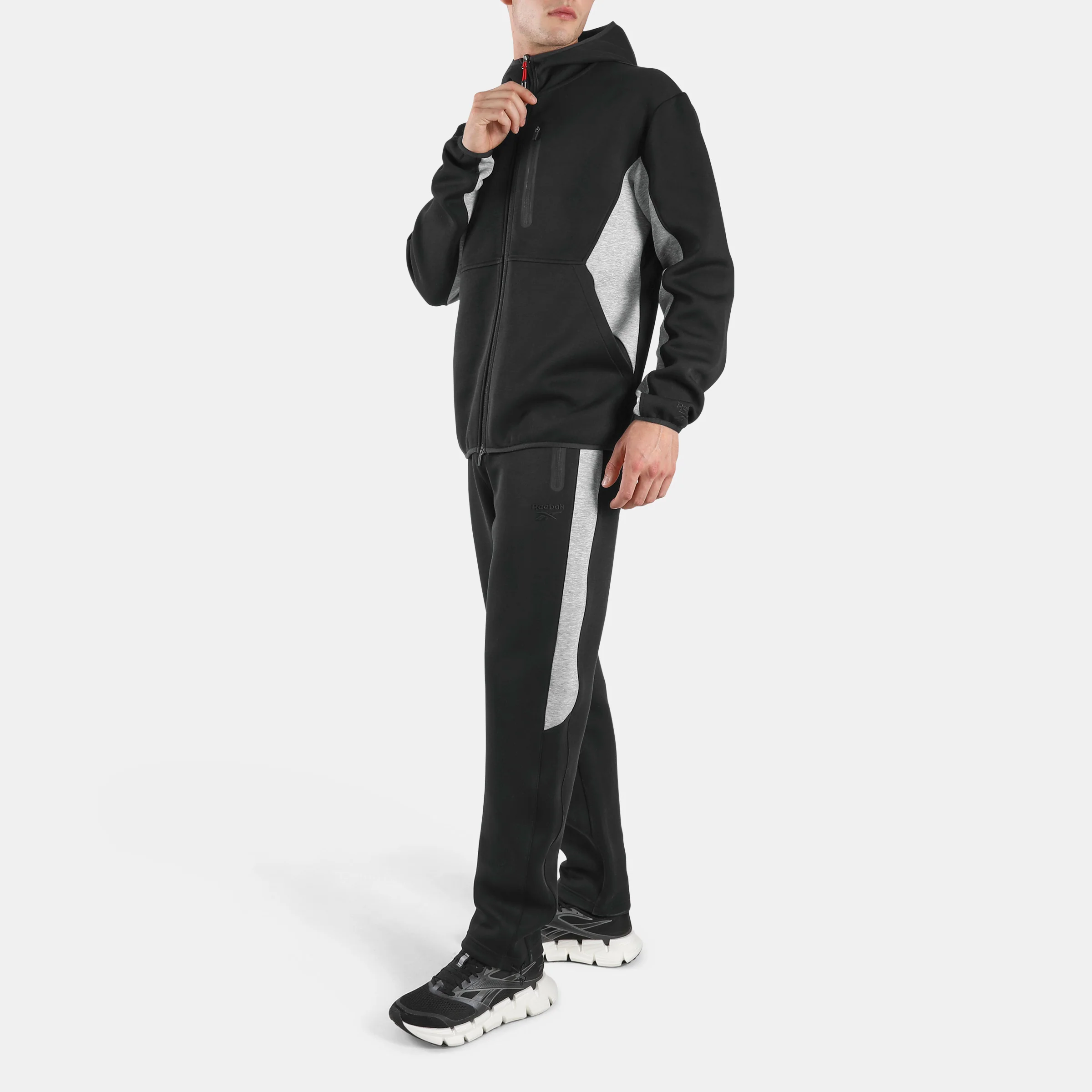 Dreamblend Spacer Fullzip Hood Black/Athletic Grey Marl - Image 2
