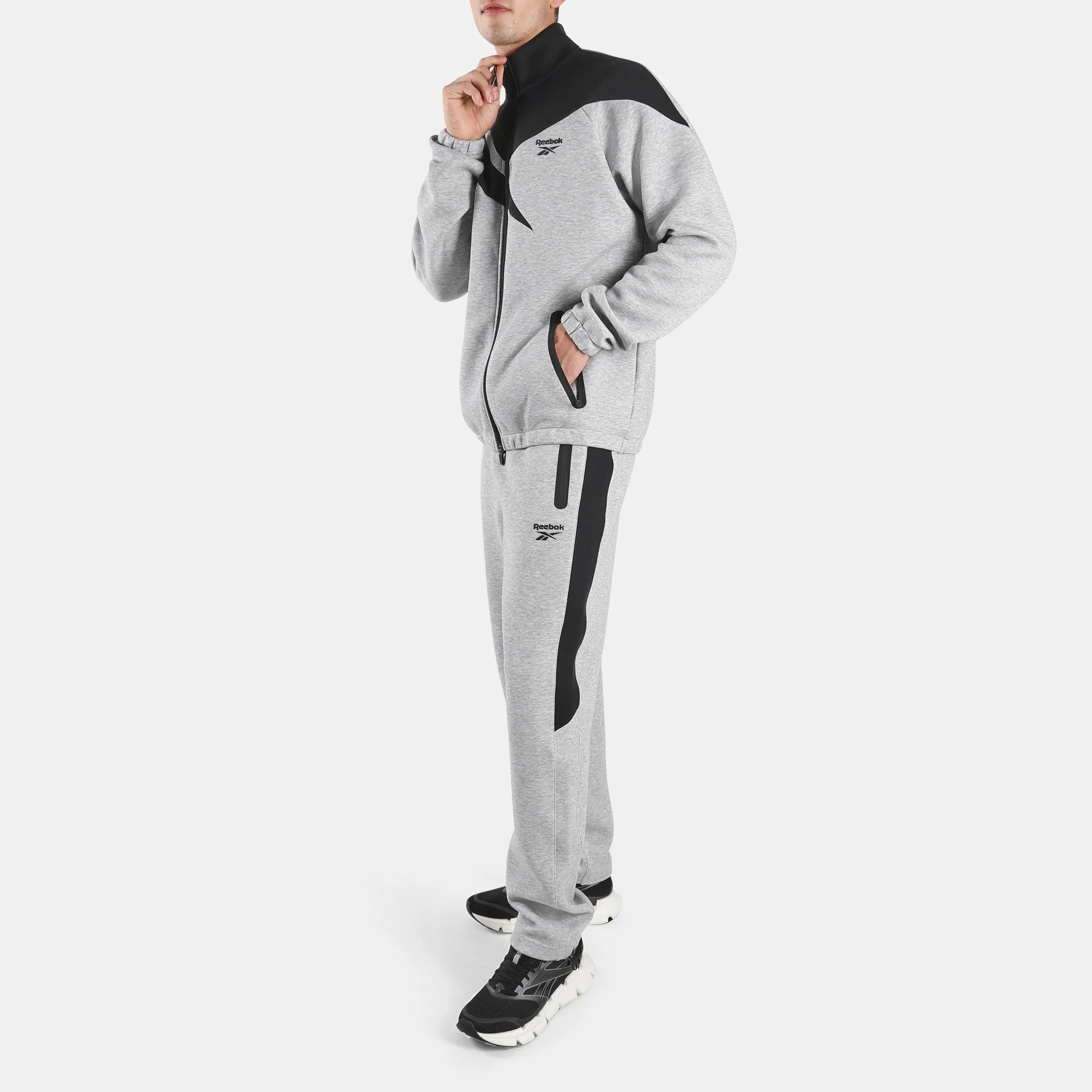 Dreamblend Spacer Vectr Trkjkt Athletic Grey Marl/Black - Image 2