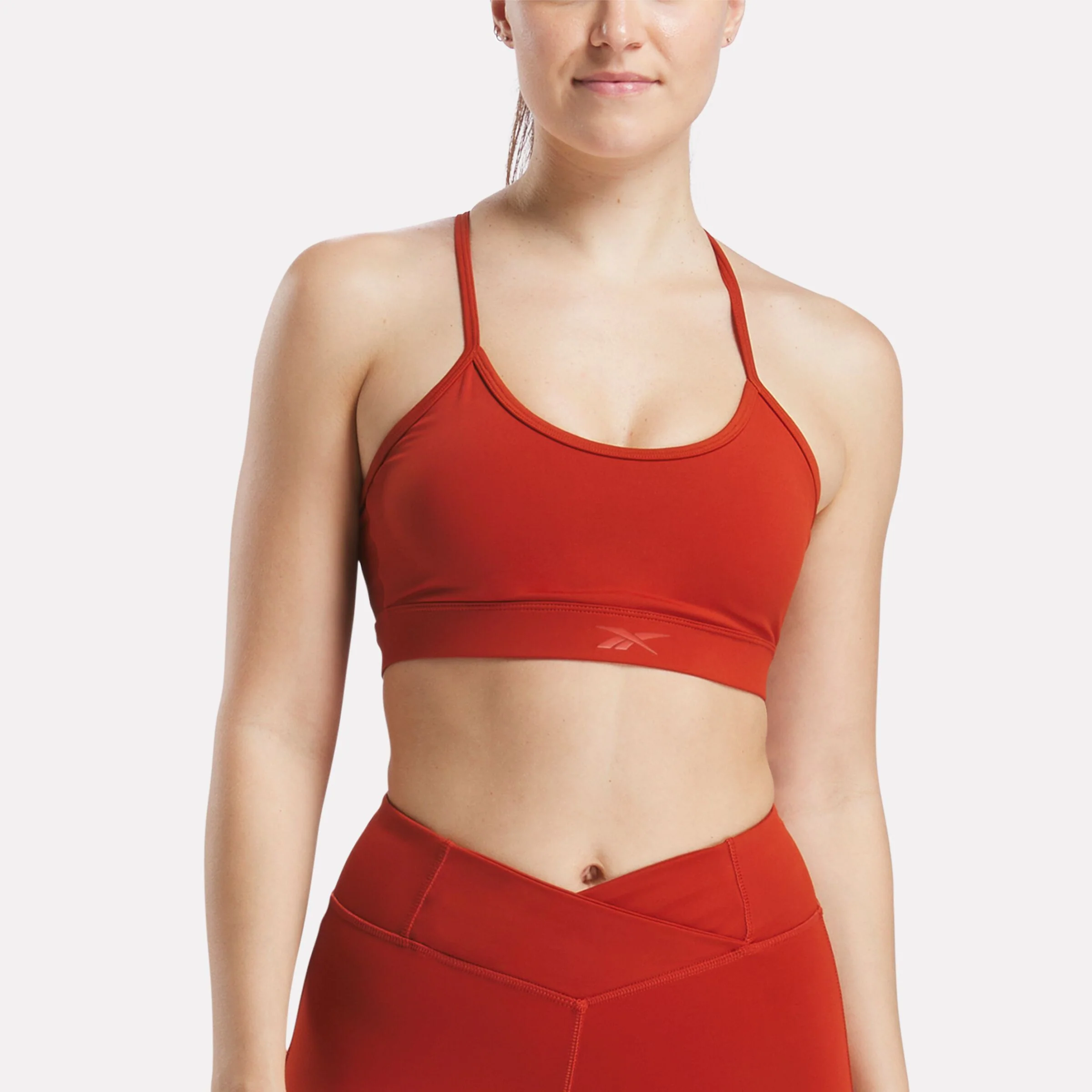 Eliza Yoga Strappy Bra Burnt Red