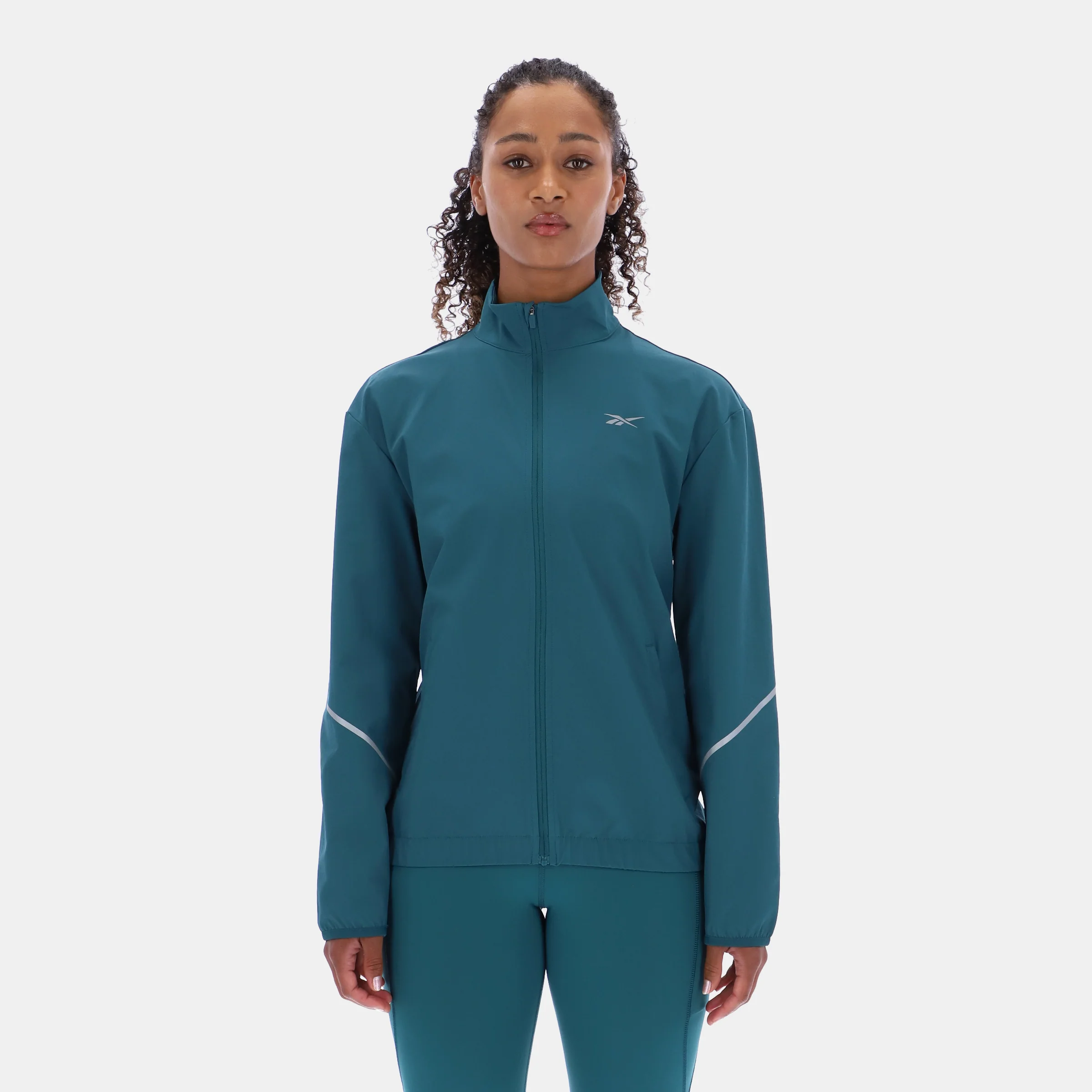 Funnel Neck Windbreaker Retro Retro Teal