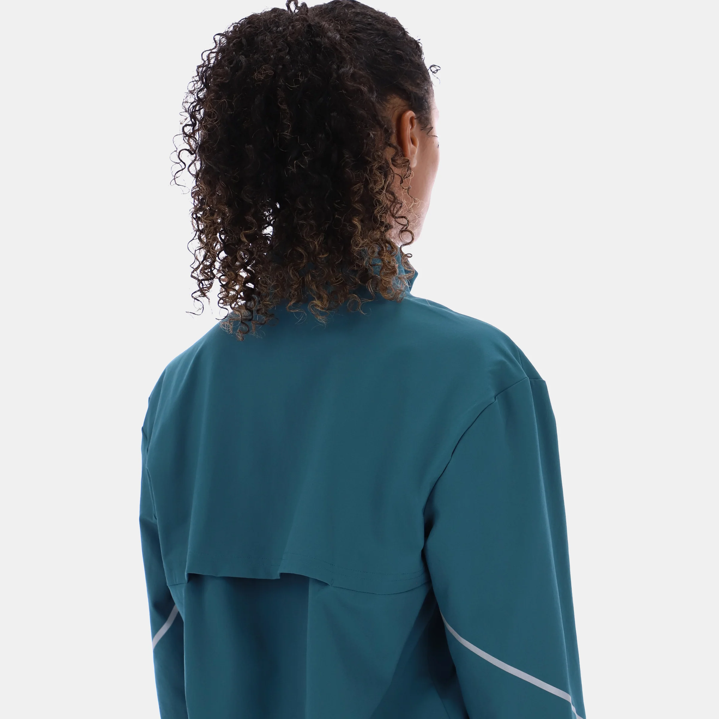Funnel Neck Windbreaker Retro Retro Teal - Image 3
