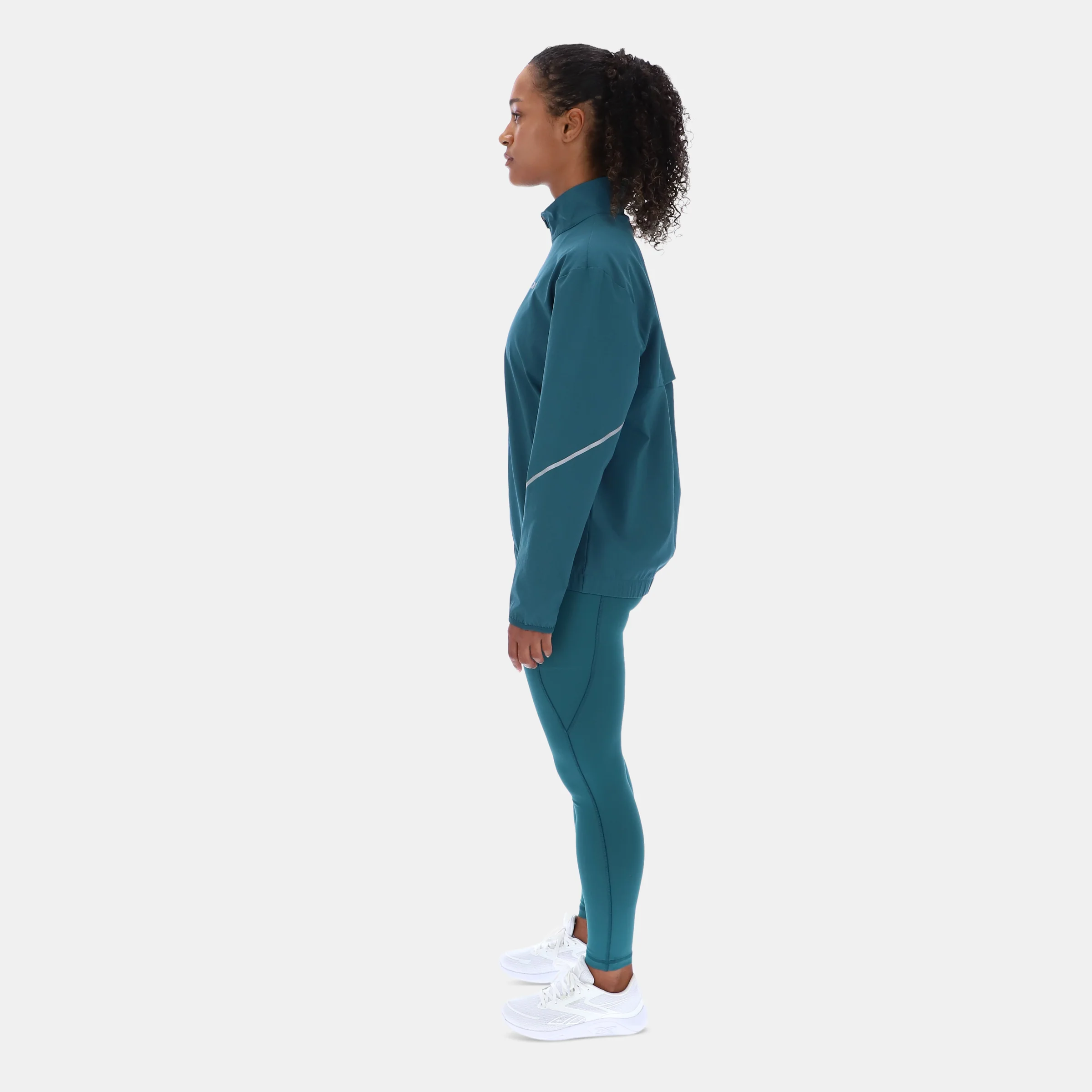 Funnel Neck Windbreaker Retro Retro Teal - Image 4