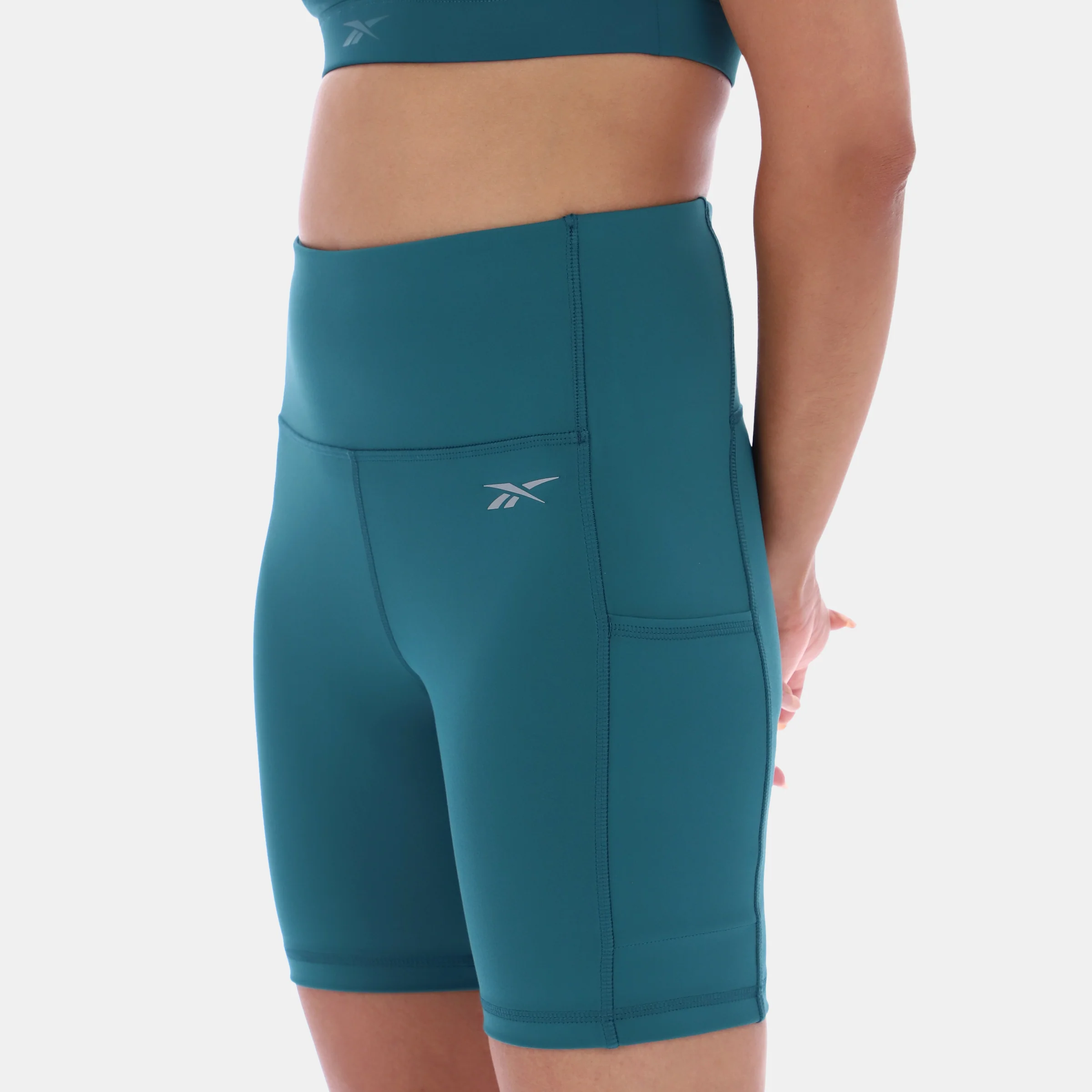 High Rise Cycle Shorts Retro Teal - Image 2