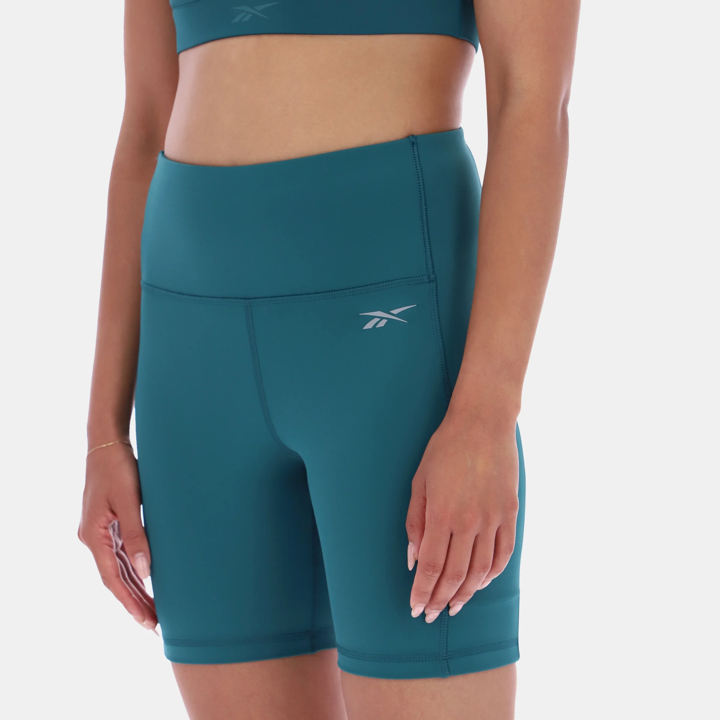 High Rise Cycle Shorts Retro Teal - Image 3