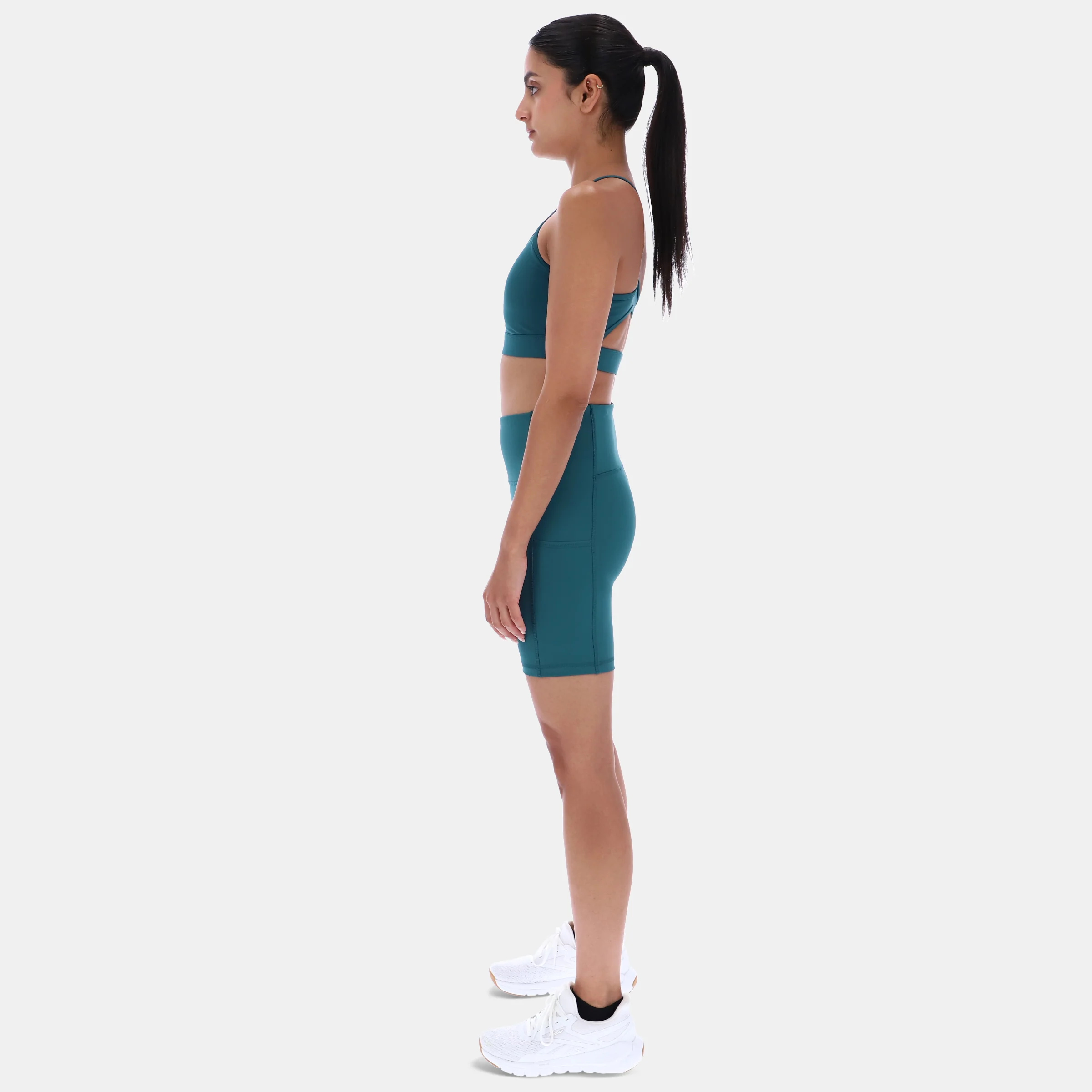 High Rise Cycle Shorts Retro Teal - Image 5