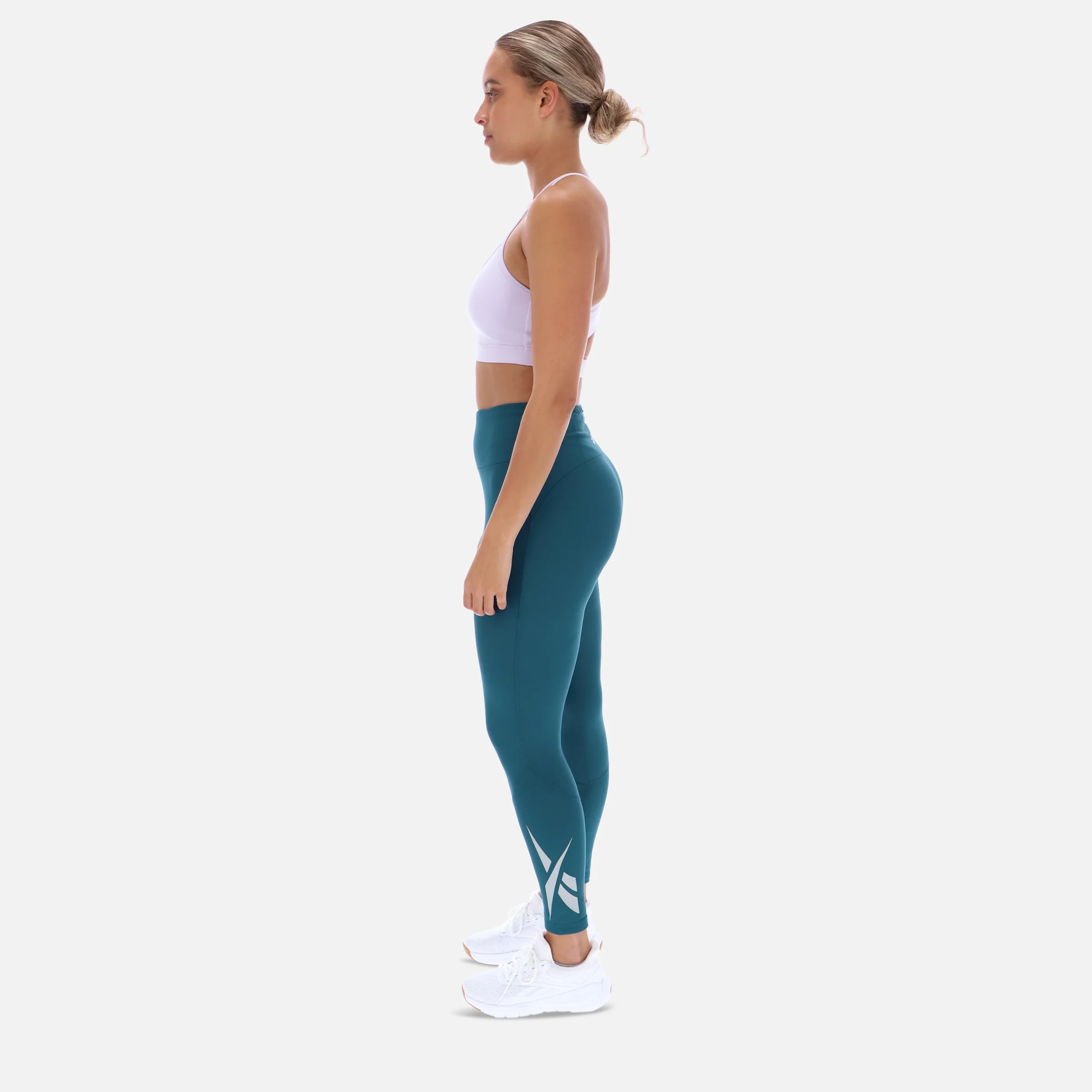 High Rise Fl Printed Tight Retro Teal - Image 4