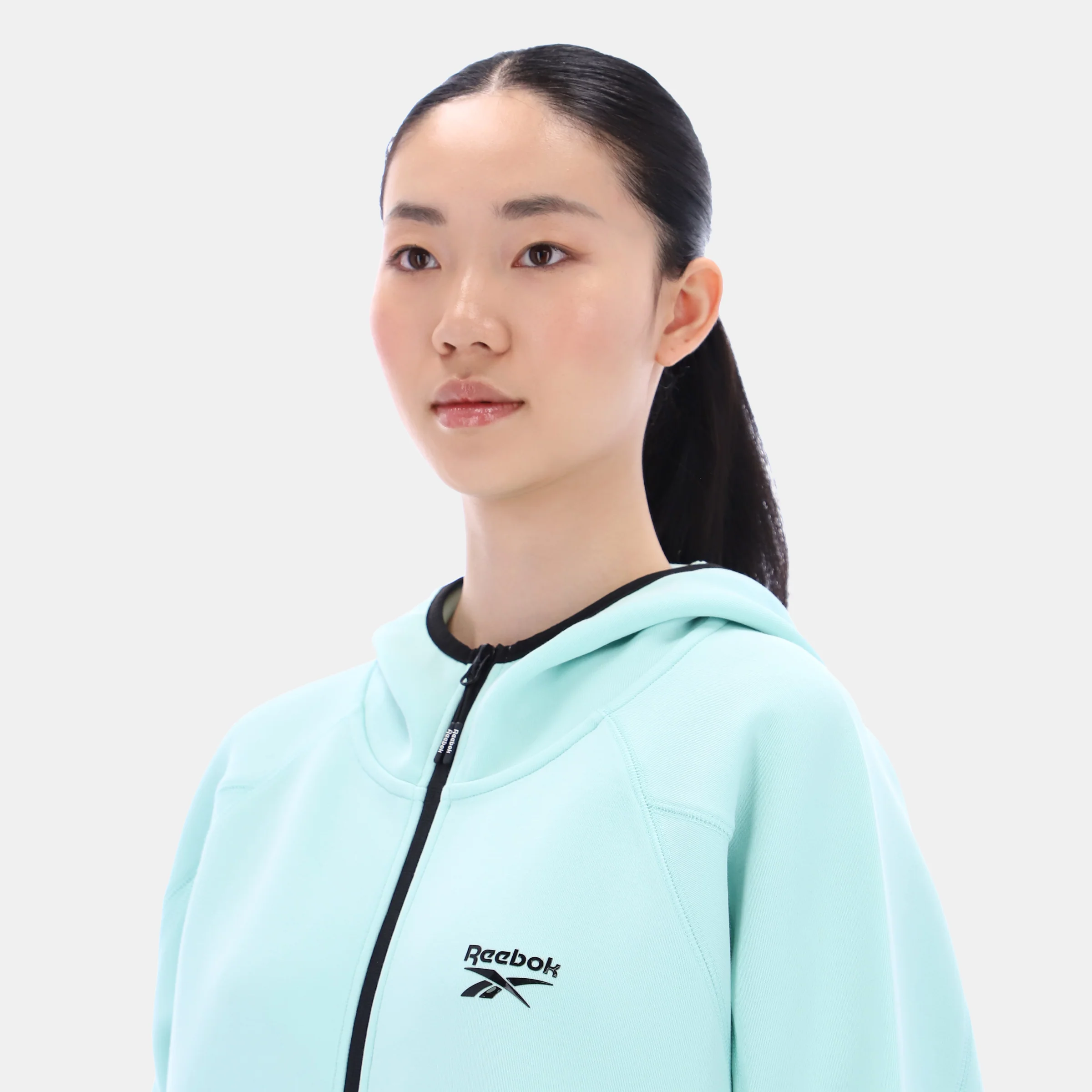 Hooded Vector Top Dusty Glitch Aqua - Image 2