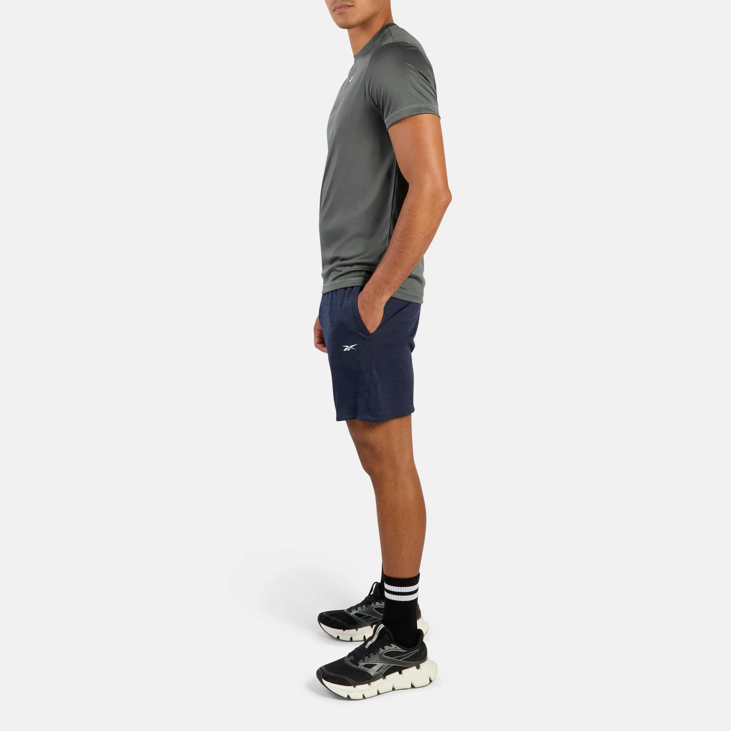 Id Train Knit Short Vector Navy Melange - Image 2