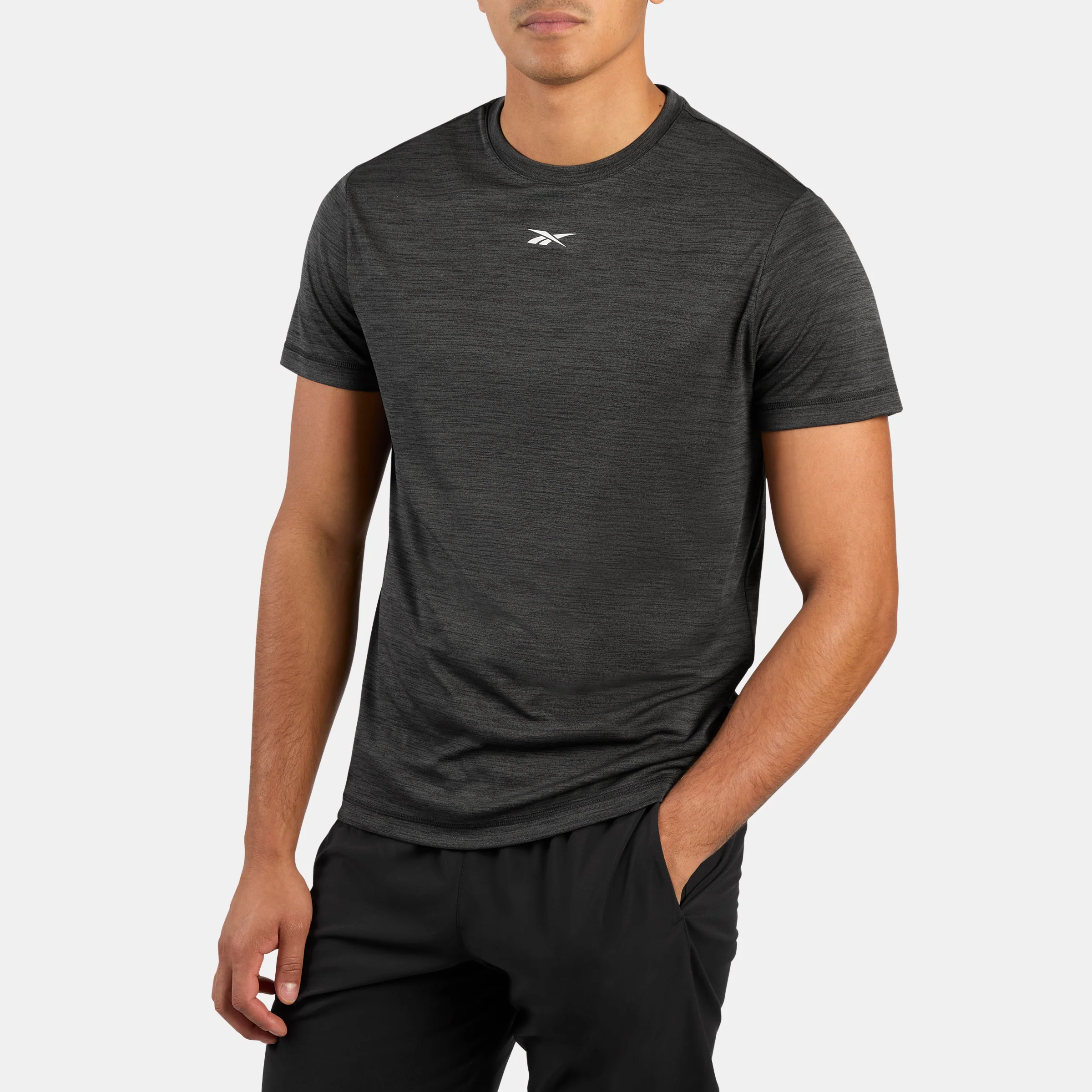 Id Train Melange Tech Tee Black