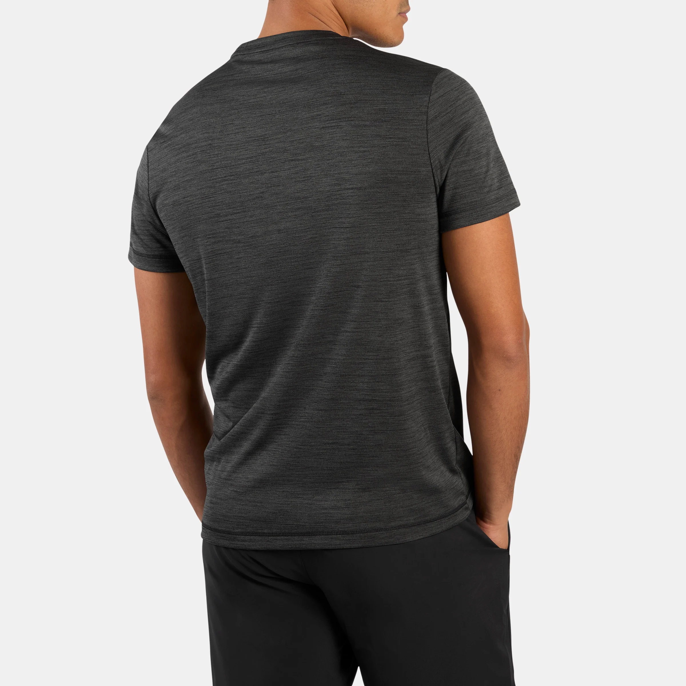 Id Train Melange Tech Tee Black - Image 3