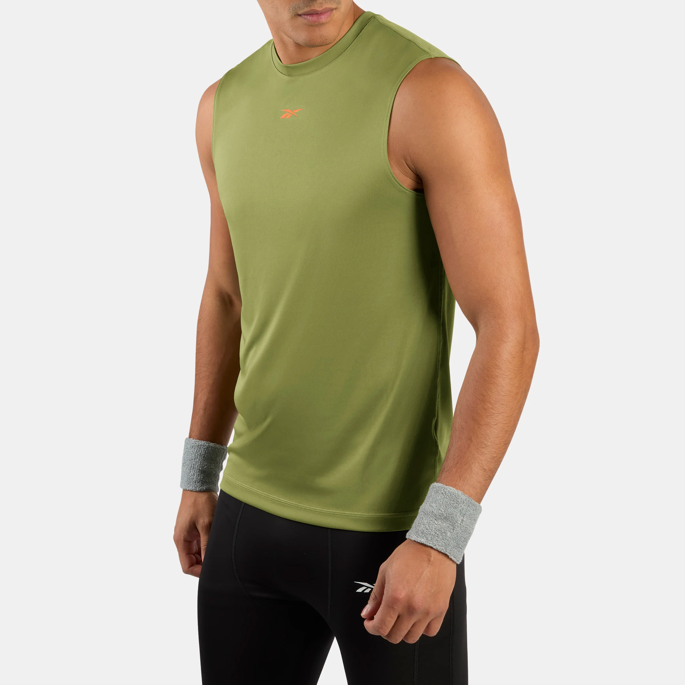 Id Train Slvls Tech Tee Grit Green