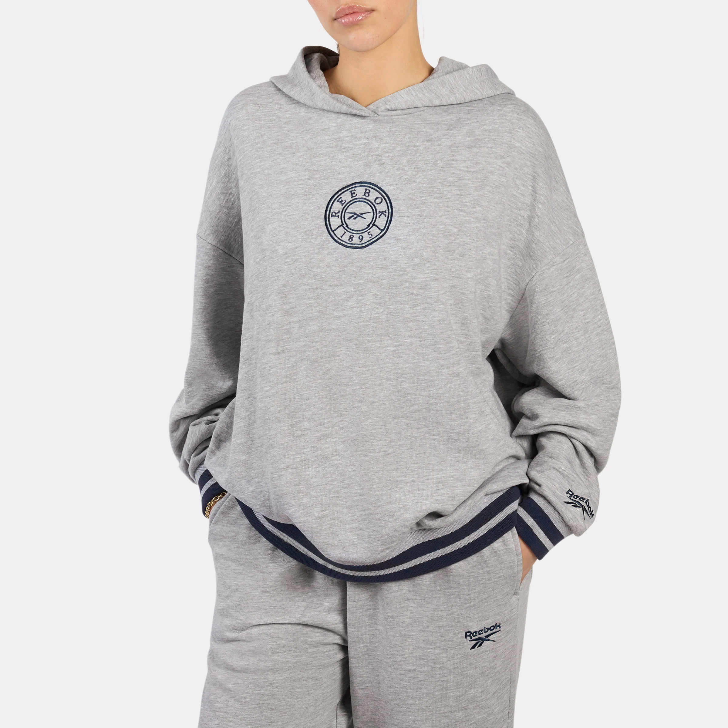 Lawn Club Oversized Hoodie Light Grey Marl