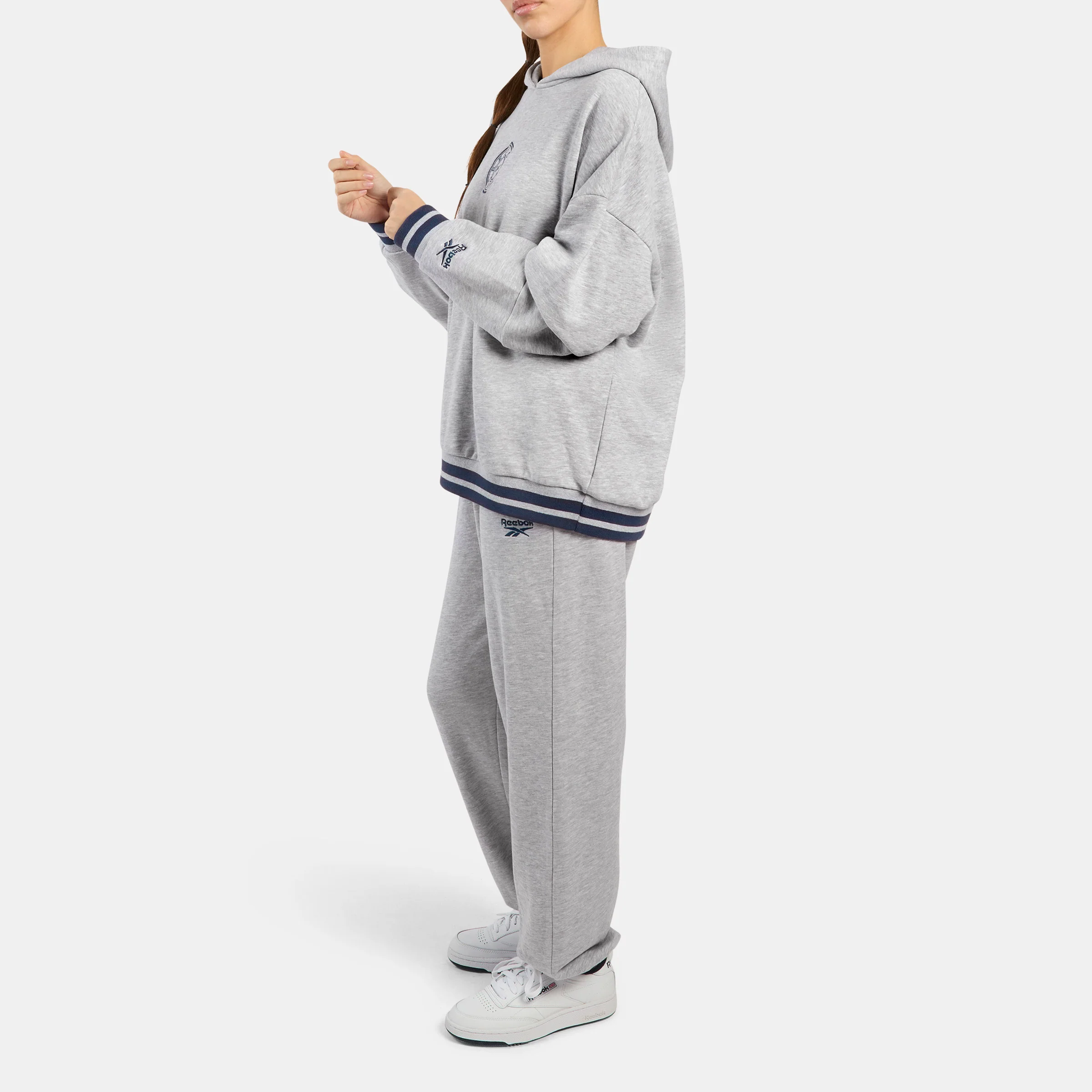 Lawn Club Oversized Hoodie Light Grey Marl - Image 2
