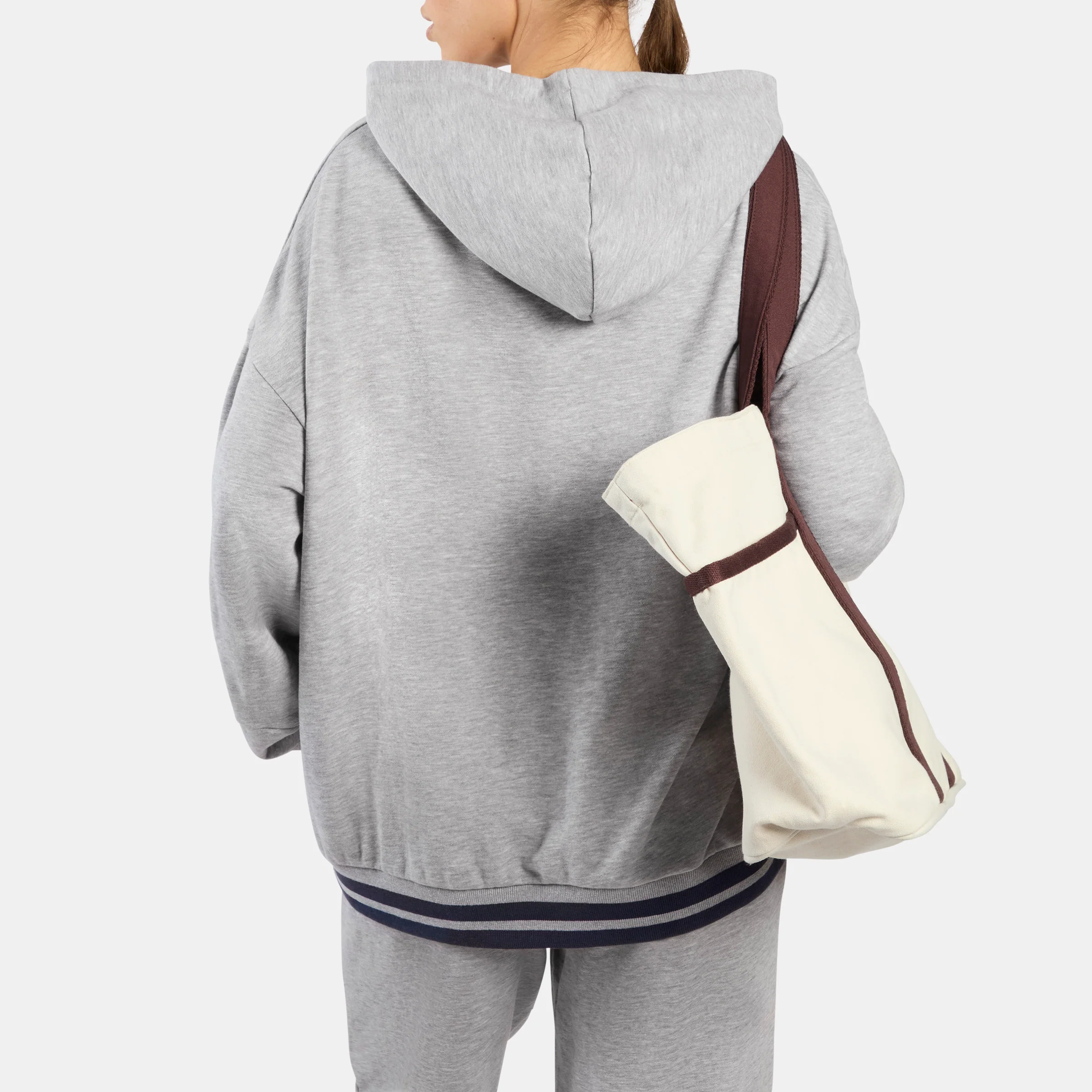 Lawn Club Oversized Hoodie Light Grey Marl - Image 3