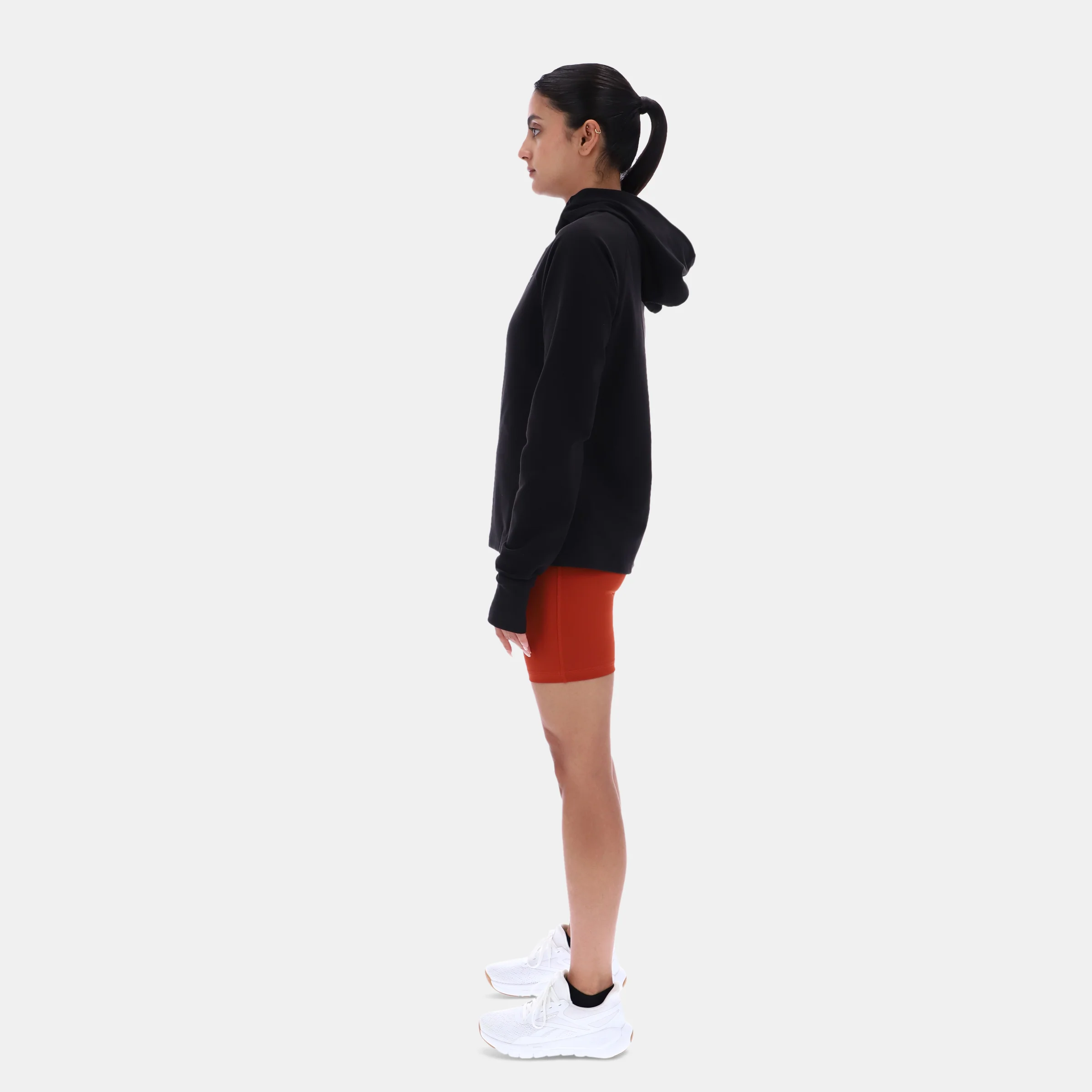 Long Sleeve 1/4 Hooded Zip Black - Image 2