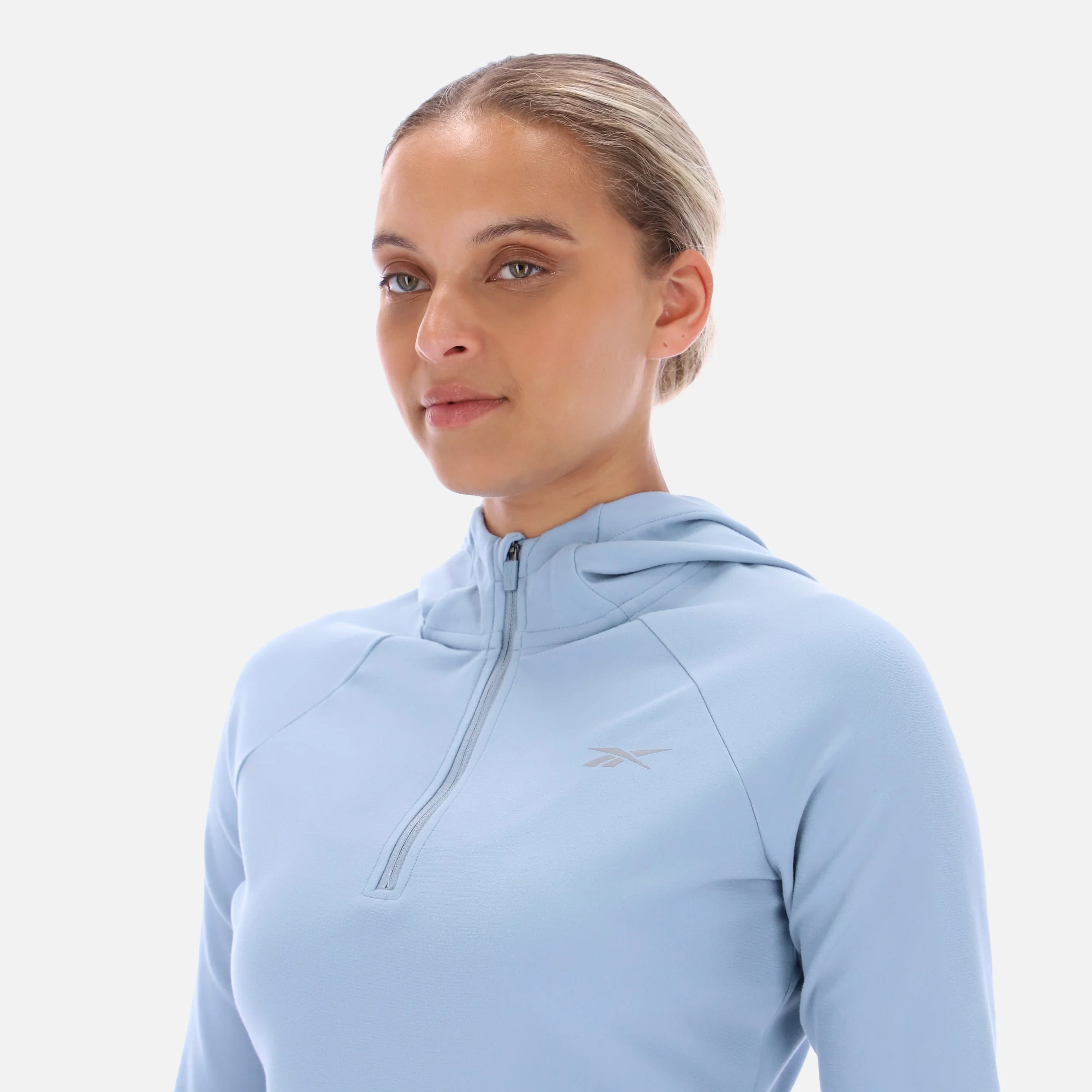 Ls 1/4 Hooded Zip Top Leisure Blue - Image 2