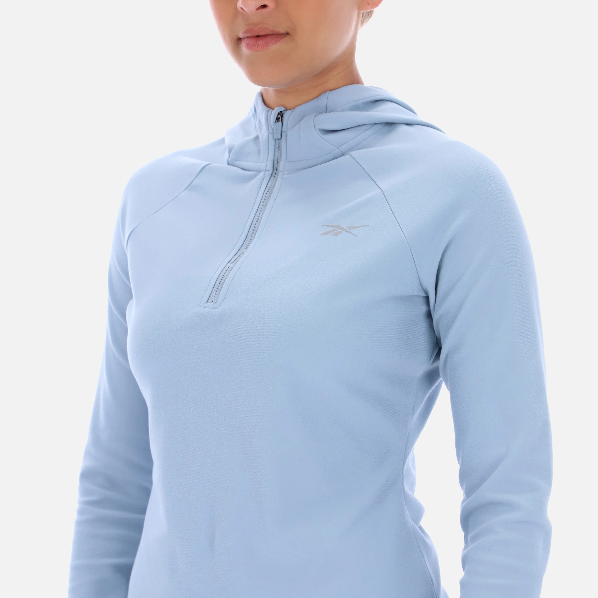 Ls 1/4 Hooded Zip Top Leisure Blue - Image 3